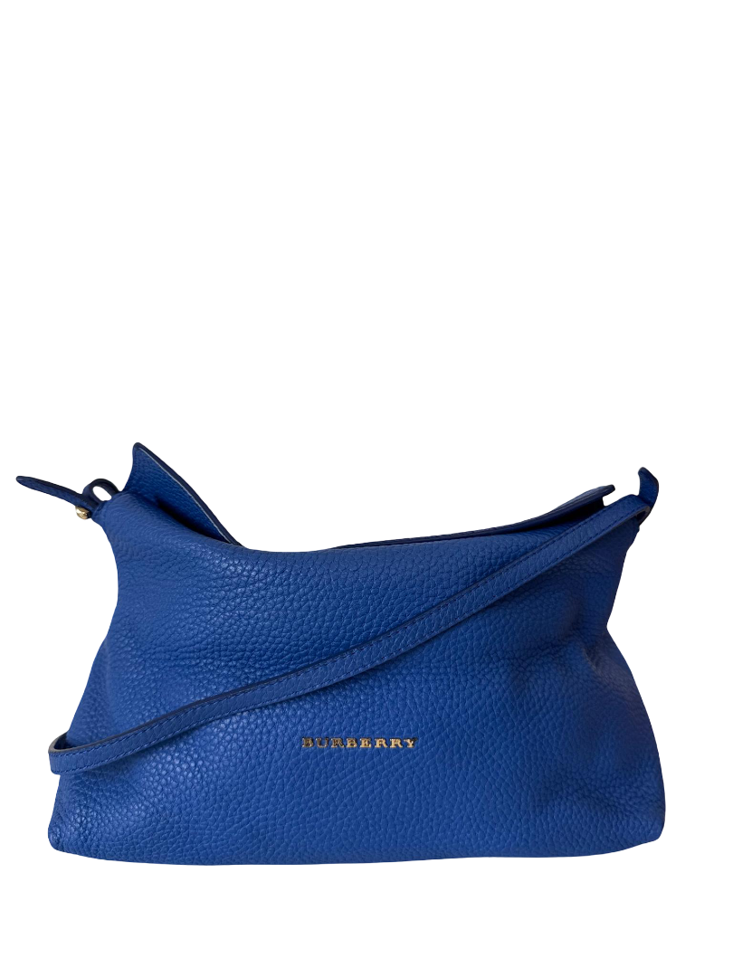 Burberry Small Leah Blue Grained Leather Crossbody Bag