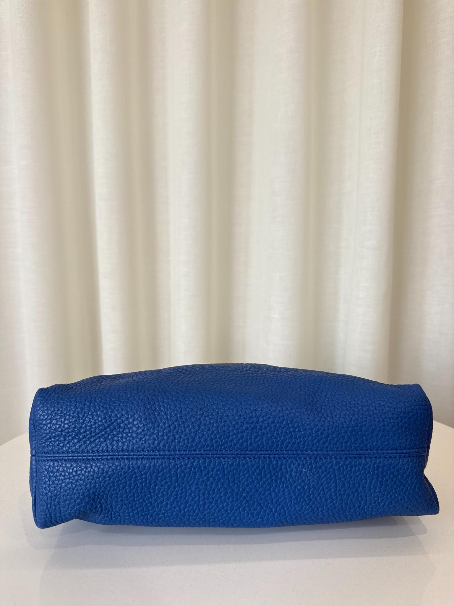 Burberry Small Leah Blue Grained Leather Crossbody Bag