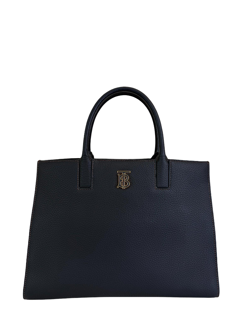 Burberry Black Grainy Leather Medium Frances Bag