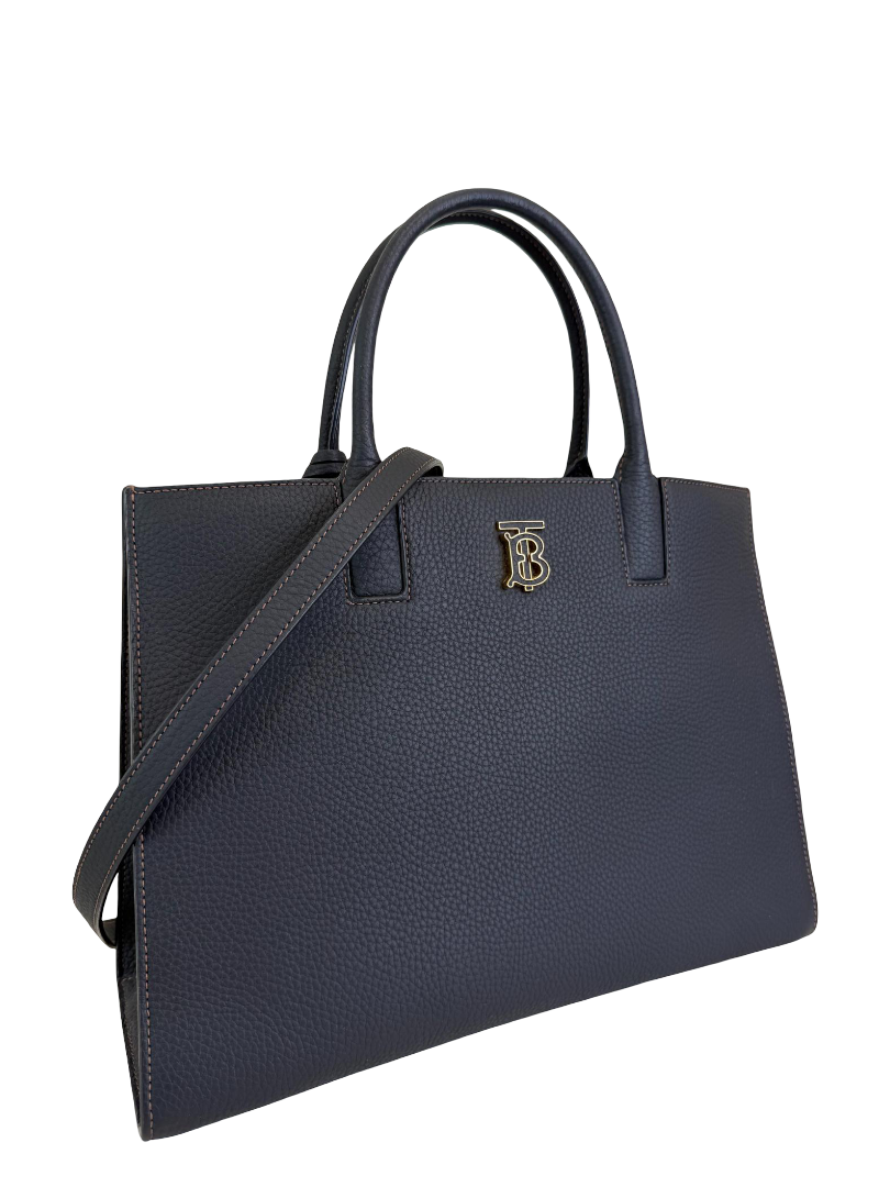 Burberry Black Grainy Leather Medium Frances Bag