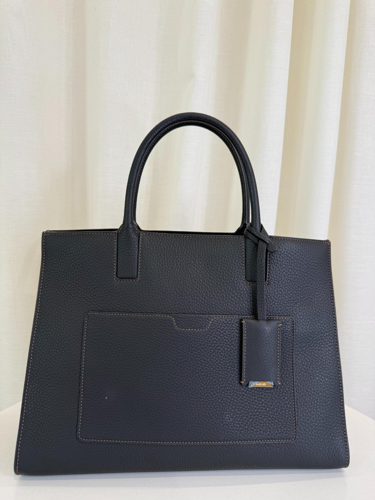 Burberry Black Grainy Leather Medium Frances Bag