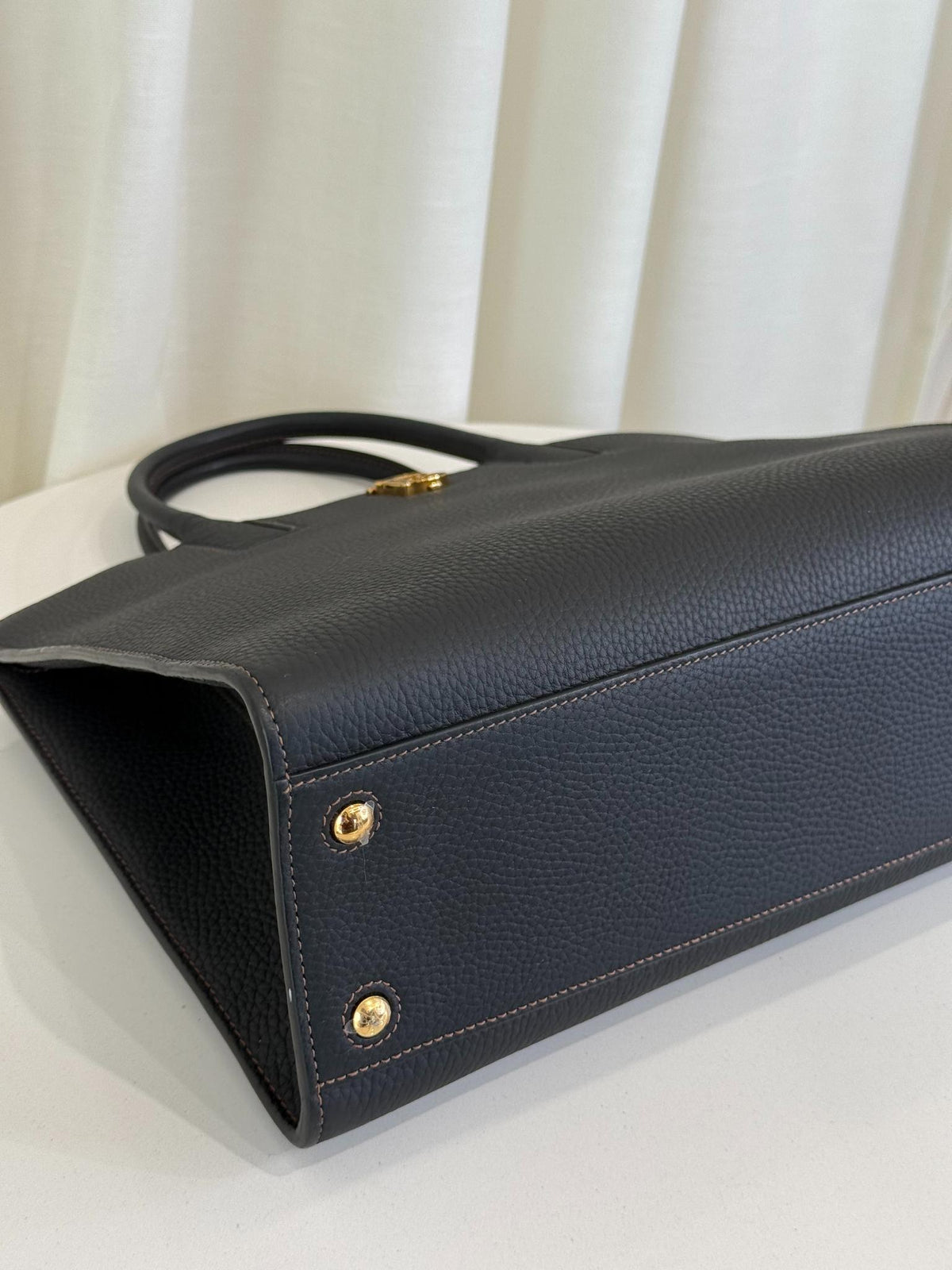 Burberry Black Grainy Leather Medium Frances Bag