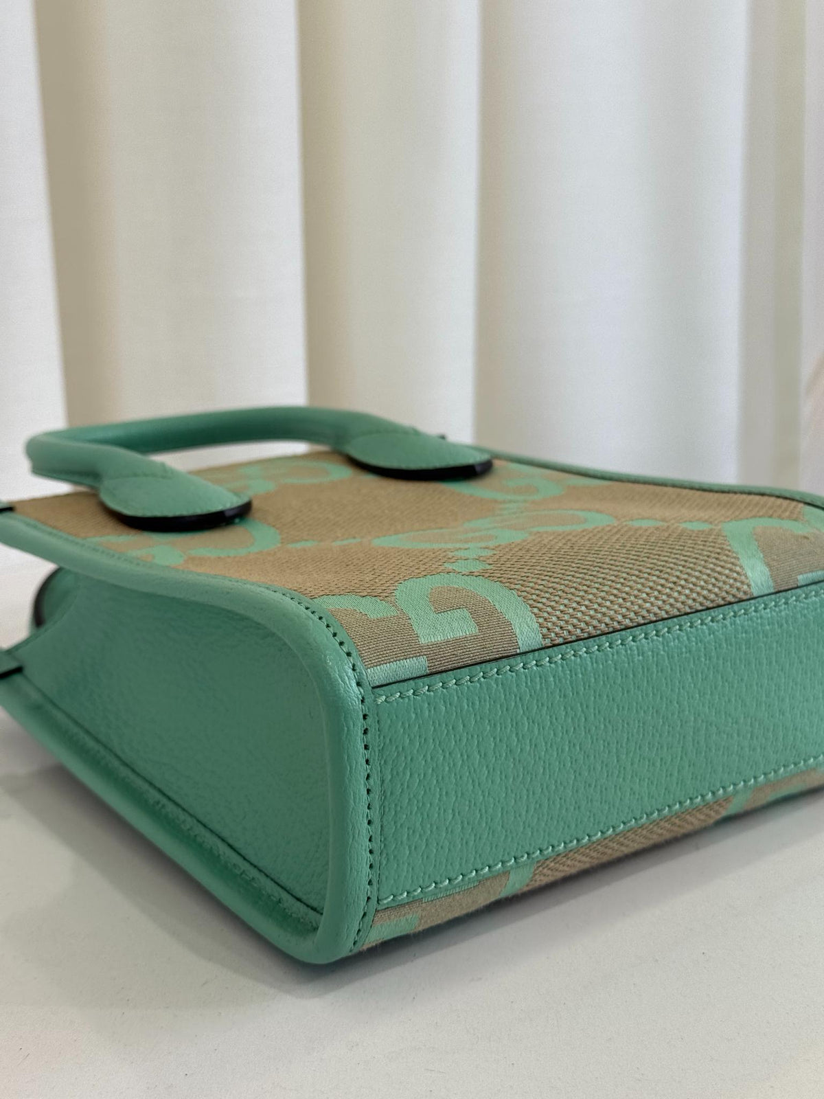 Gucci Beige/Mint Gucci Jumbo GG Mini Tote Bag