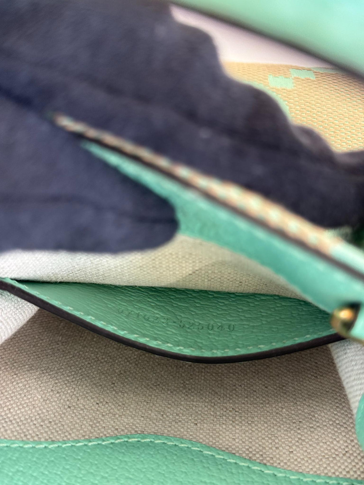 Gucci Beige/Mint Gucci Jumbo GG Mini Tote Bag