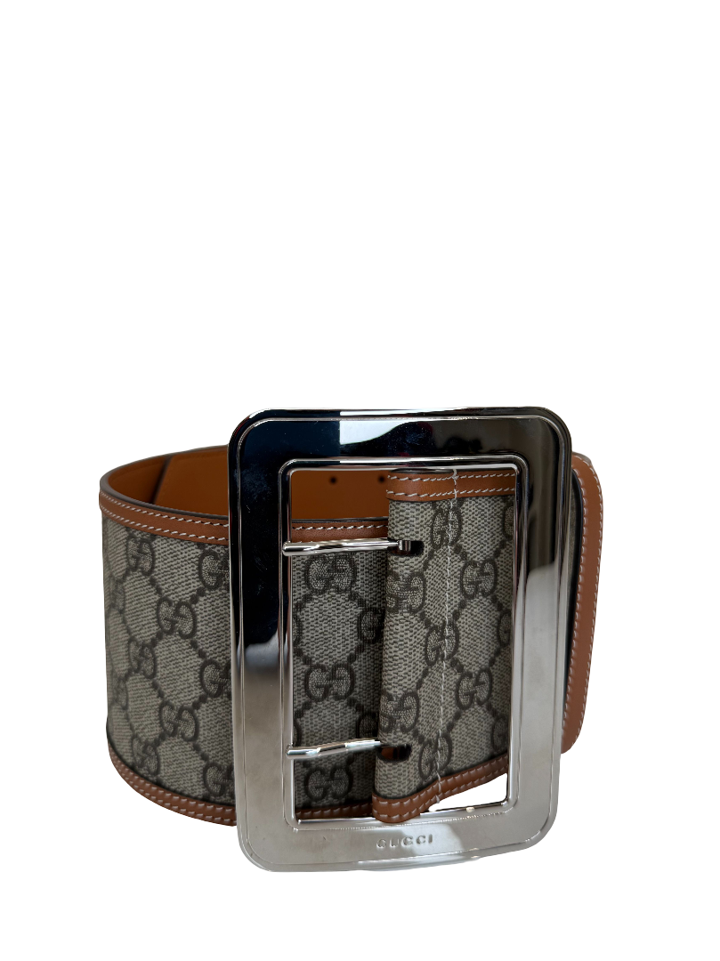 Gucci Beige/Ebony GG Supreme Lunar New Year Wide Belt