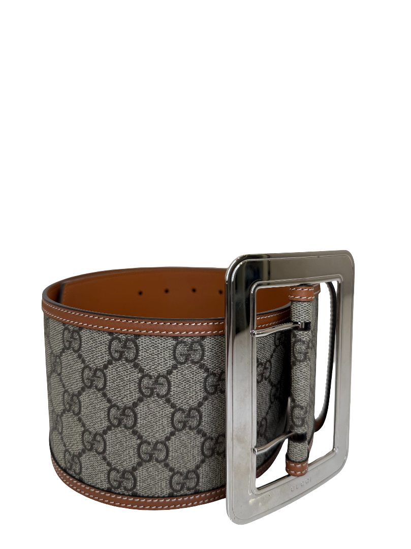 Gucci Beige/Ebony GG Supreme Lunar New Year Wide Belt