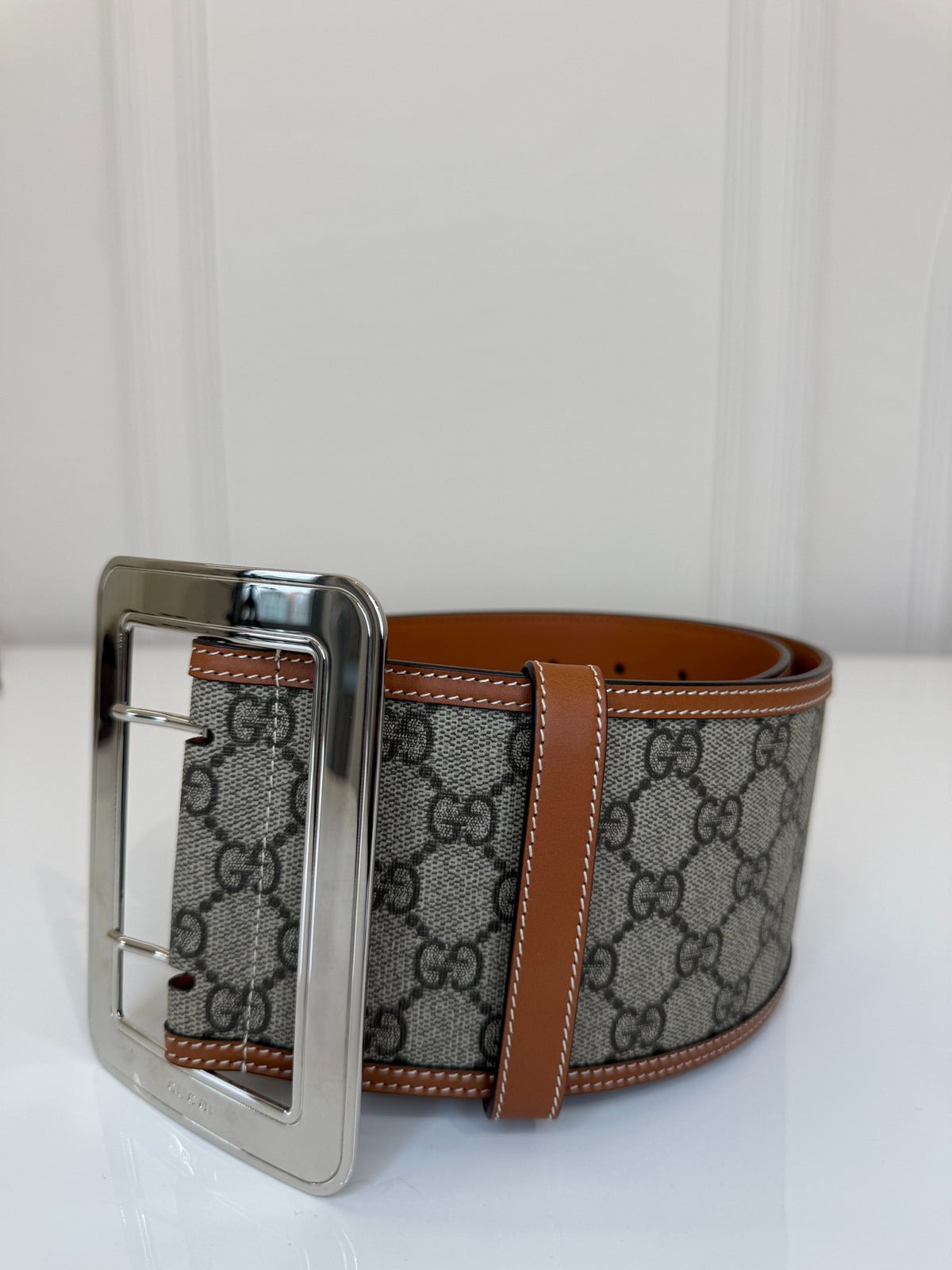 Gucci Beige/Ebony GG Supreme Lunar New Year Wide Belt
