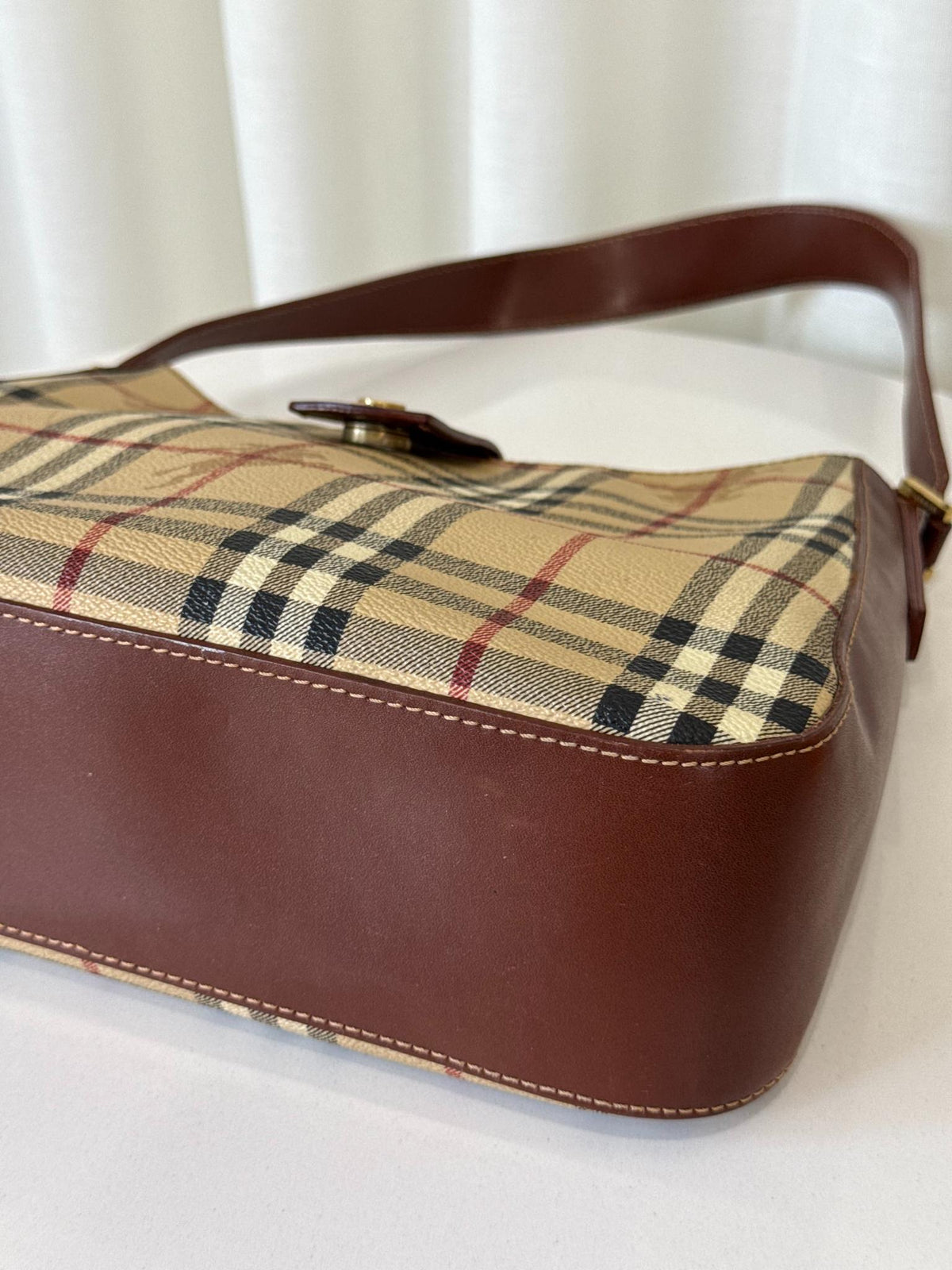Burberry Beige/Brown House Check PVC Shoulder Bag