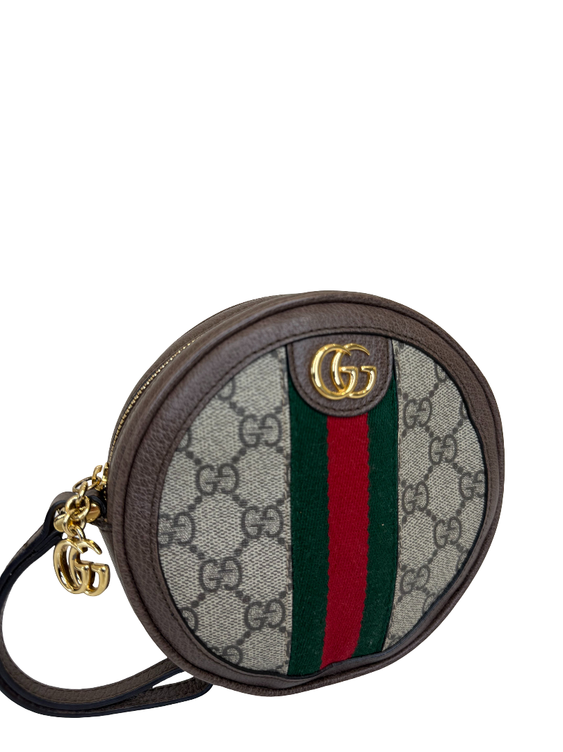 Gucci GG Supreme Ophidia Small Rounded Wristlet Pouch