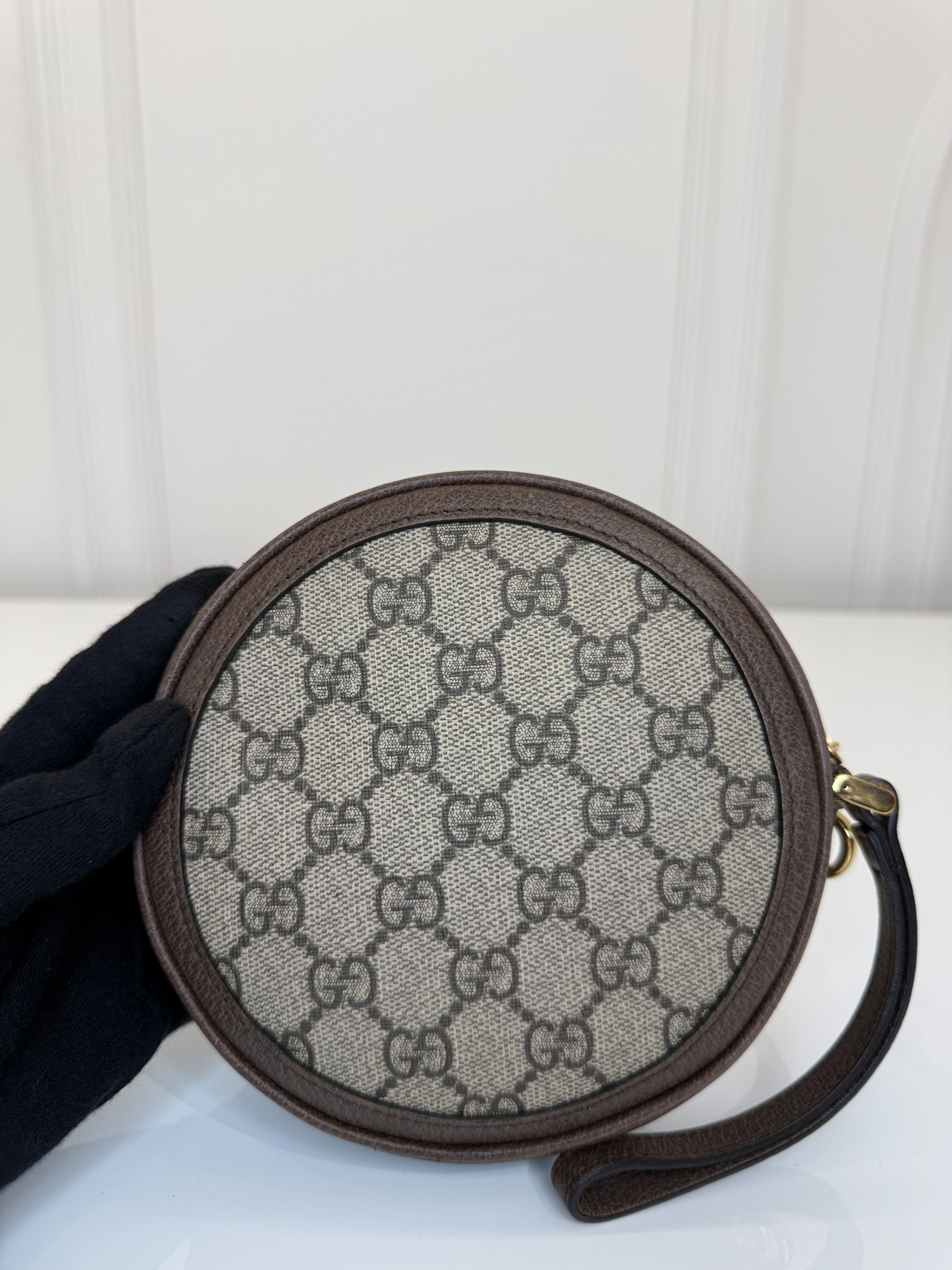 Gucci GG Supreme Ophidia Small Rounded Wristlet Pouch