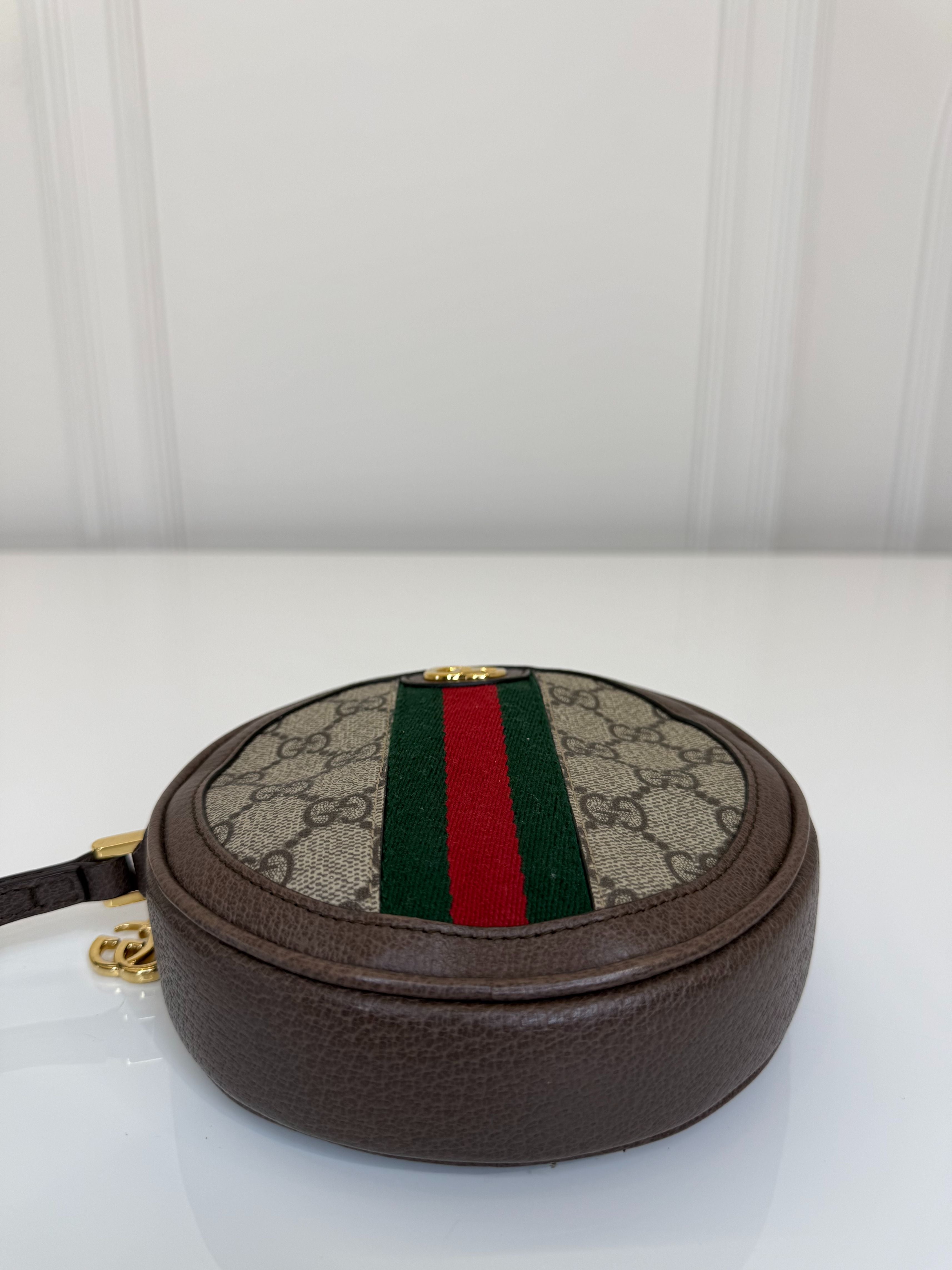 Gucci GG Supreme Ophidia Small Rounded Wristlet Pouch