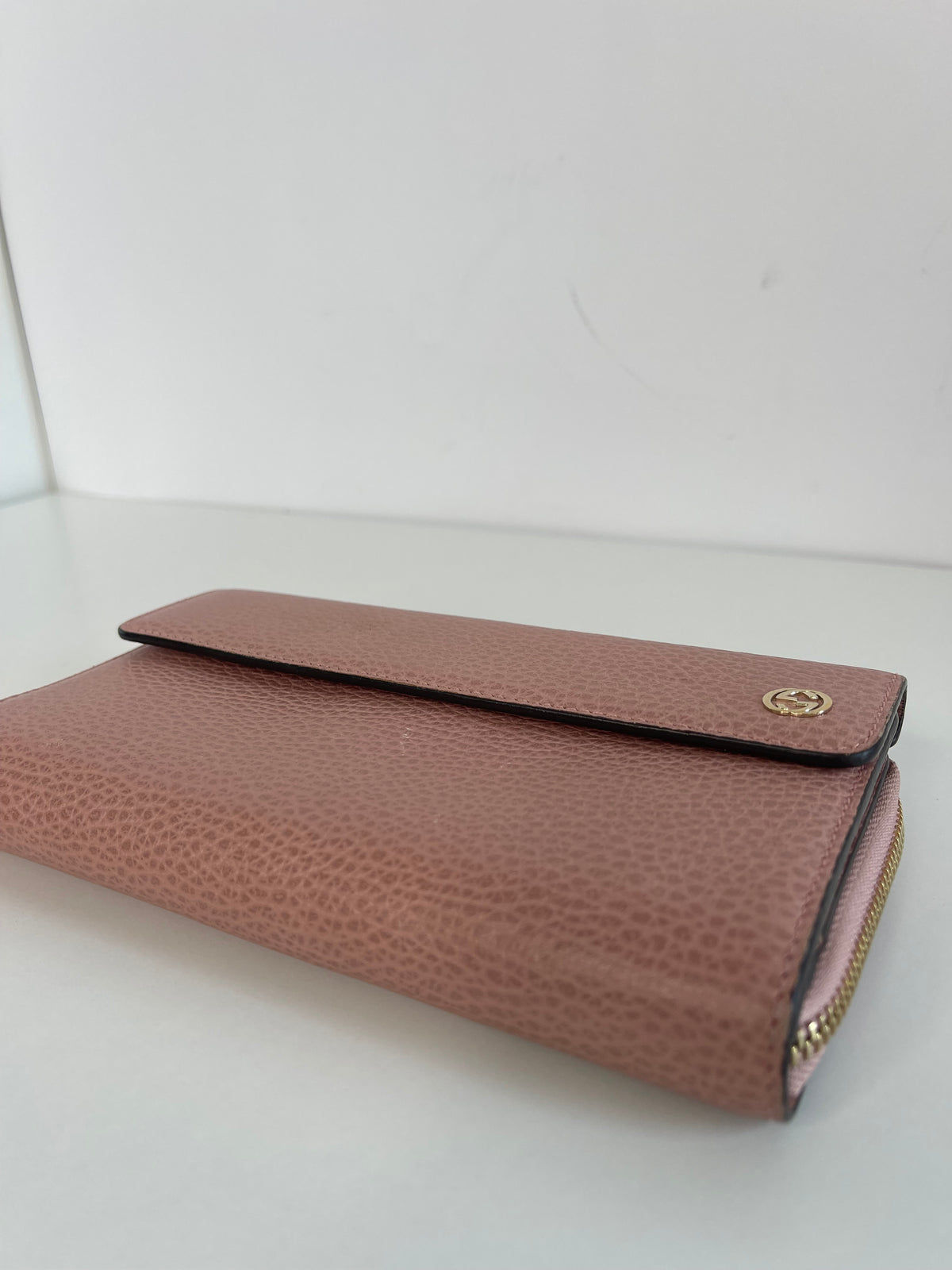 Gucci Interlocking G Pink Leather Long Wallet
