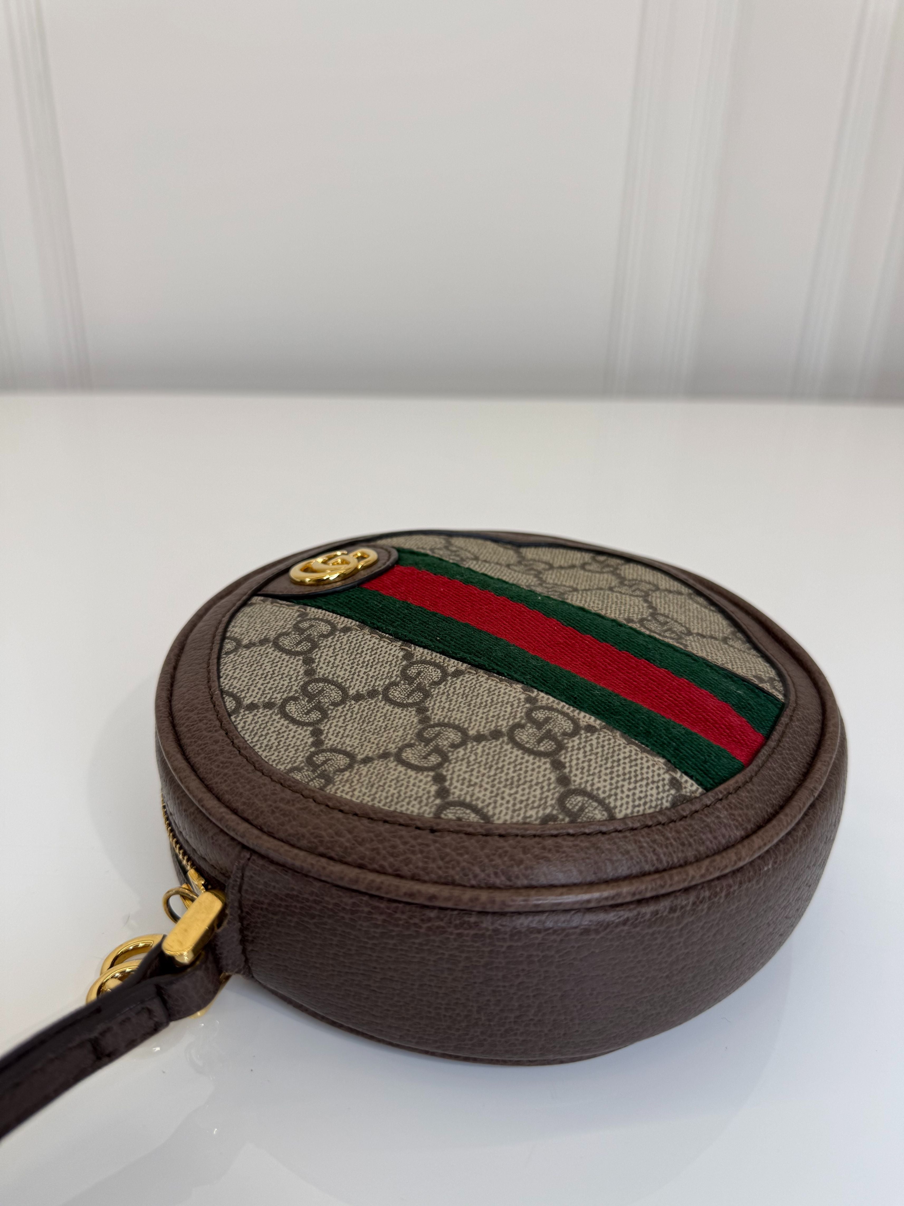 Gucci GG Supreme Ophidia Small Rounded Wristlet Pouch