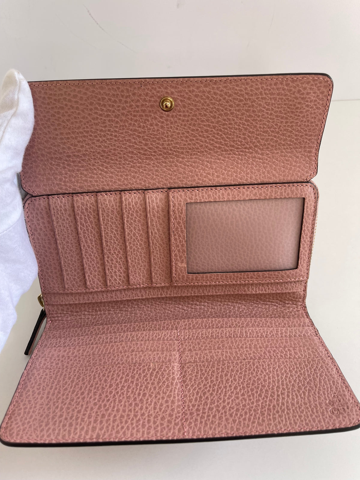 Gucci Interlocking G Pink Leather Long Wallet