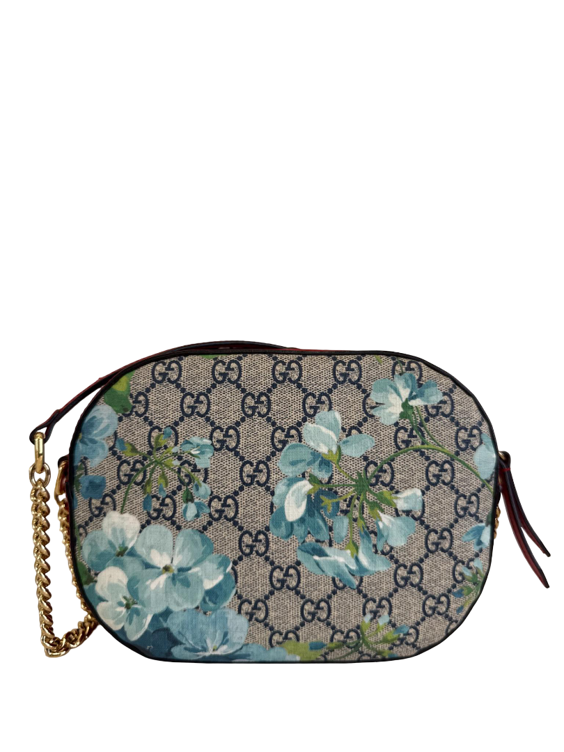 Gucci GG Supreme Monogram Blooms Mini Chain Strap Crossbody Bag