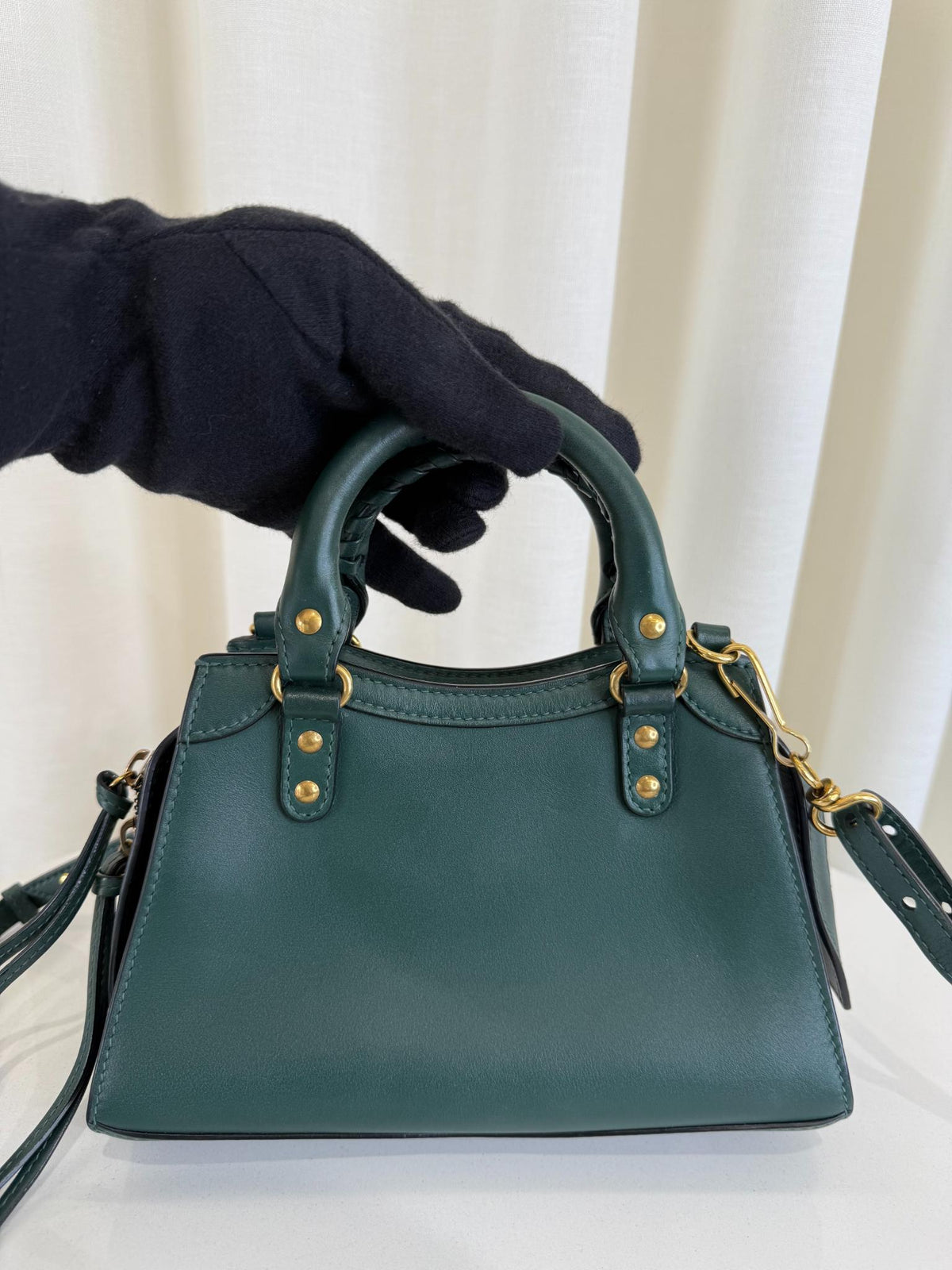 Balenciaga Neo Classic City Mini Green Leather Satchel Bag
