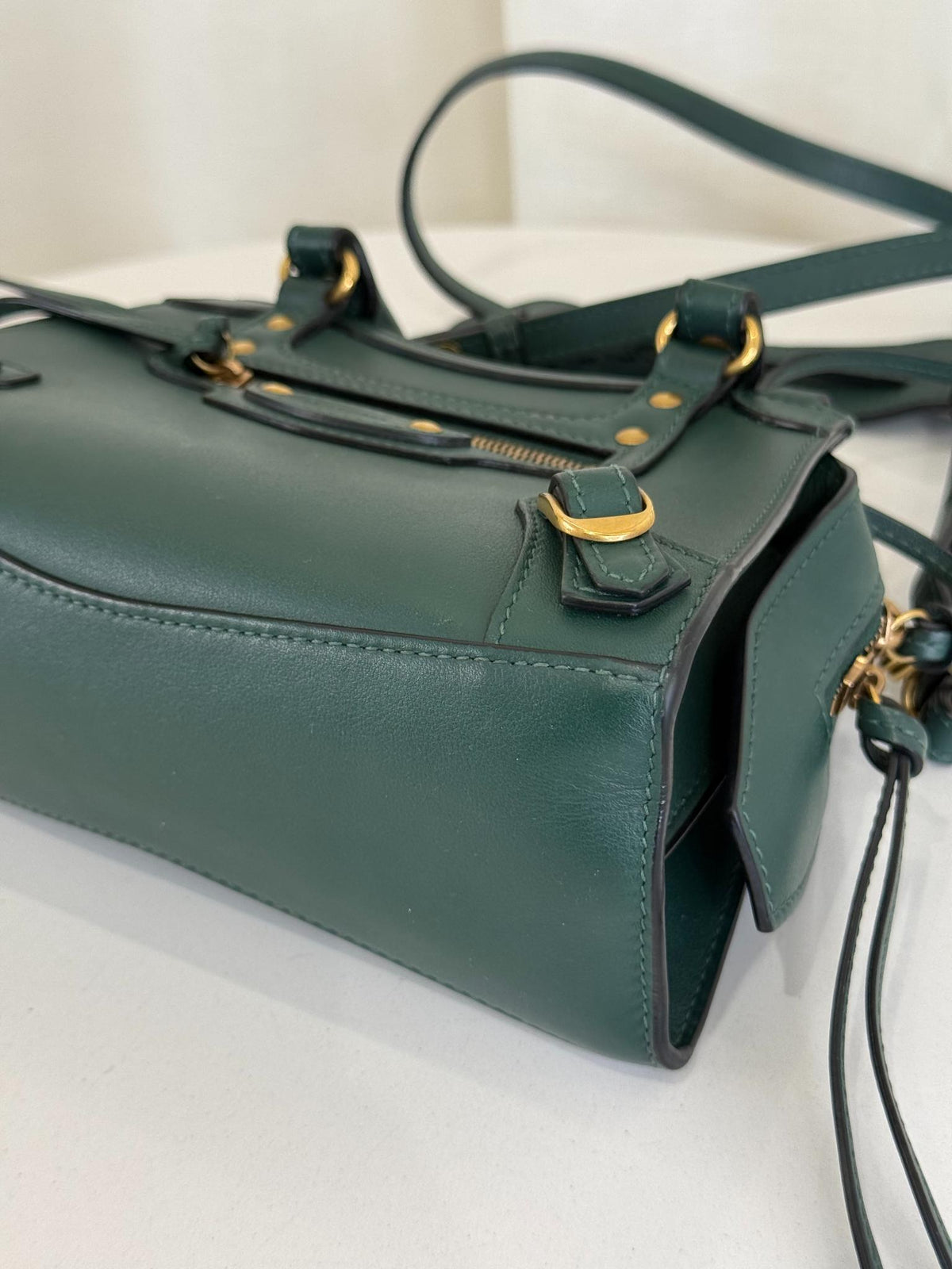 Balenciaga Neo Classic City Mini Green Leather Satchel Bag
