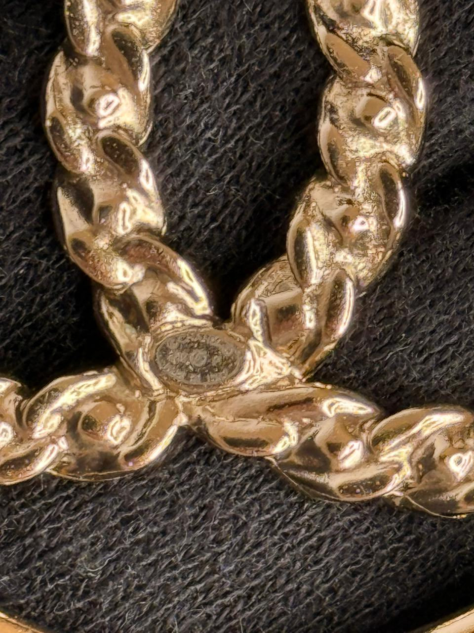 Chanel Crystal Round CC Brooch Light Gold