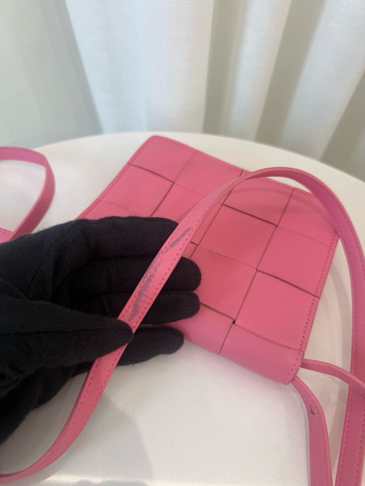 Bottega Veneta Intrecciato Cassette Crossbody Bag Pink