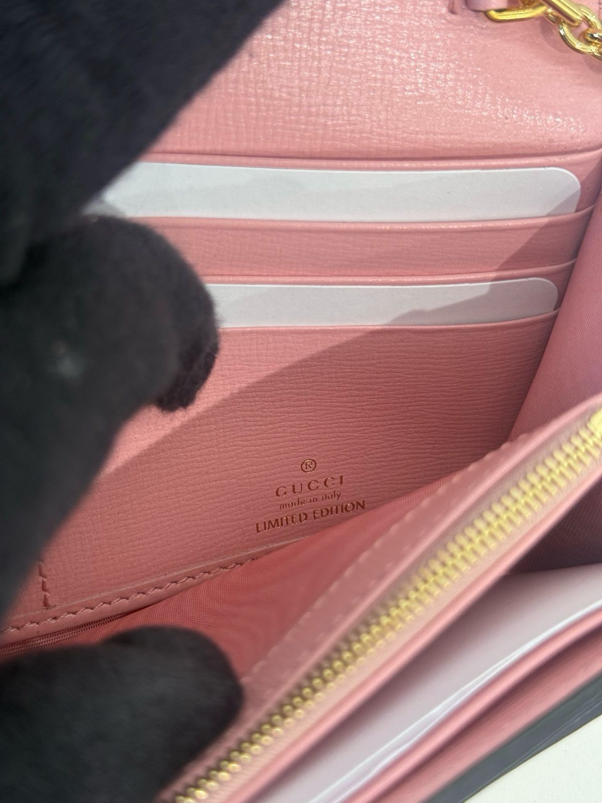 Gucci Jackie Limited Edition 1961 Pink/Multicolor Python Piston Lock Wallet on Chain