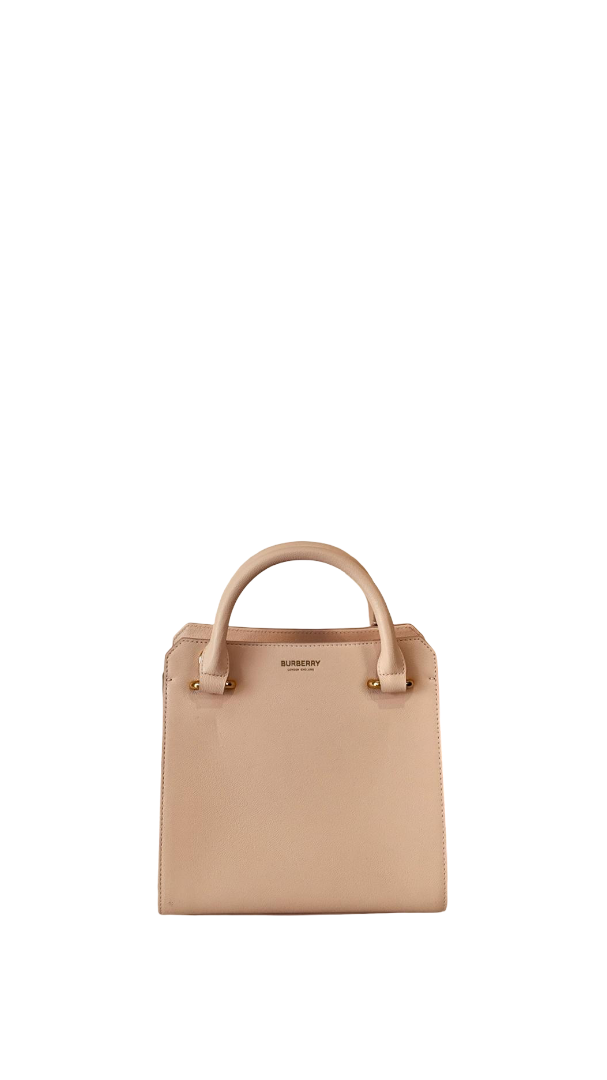 Burberry Calfskin Mega Check Mini Banwell Tote Cameo