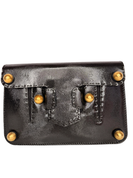Fendi Glazed Calfskin Secret Code Crossbody Black