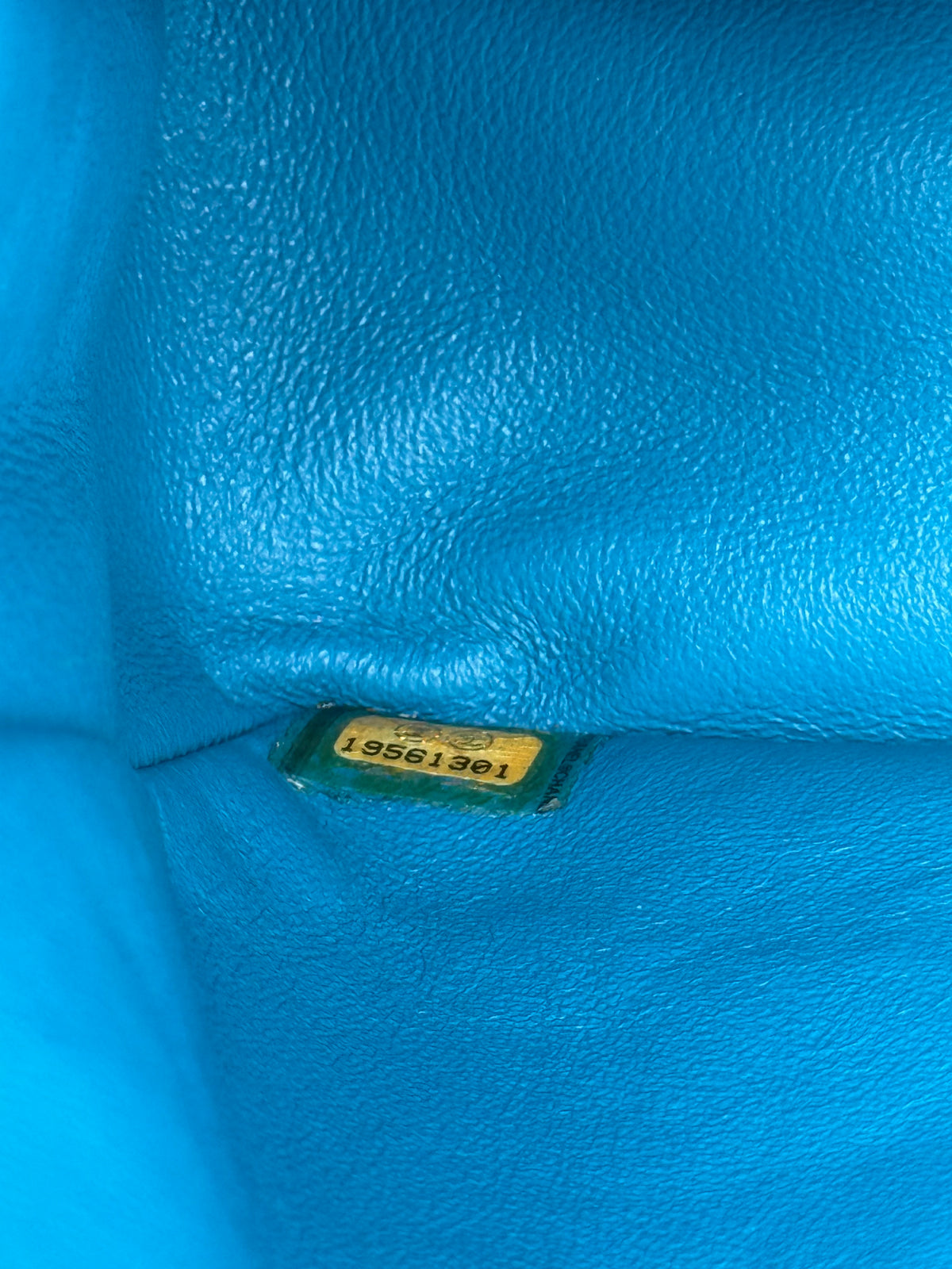 Chanel Blue Classic Jumbo Double Flap Quilted Patent Leather Bag