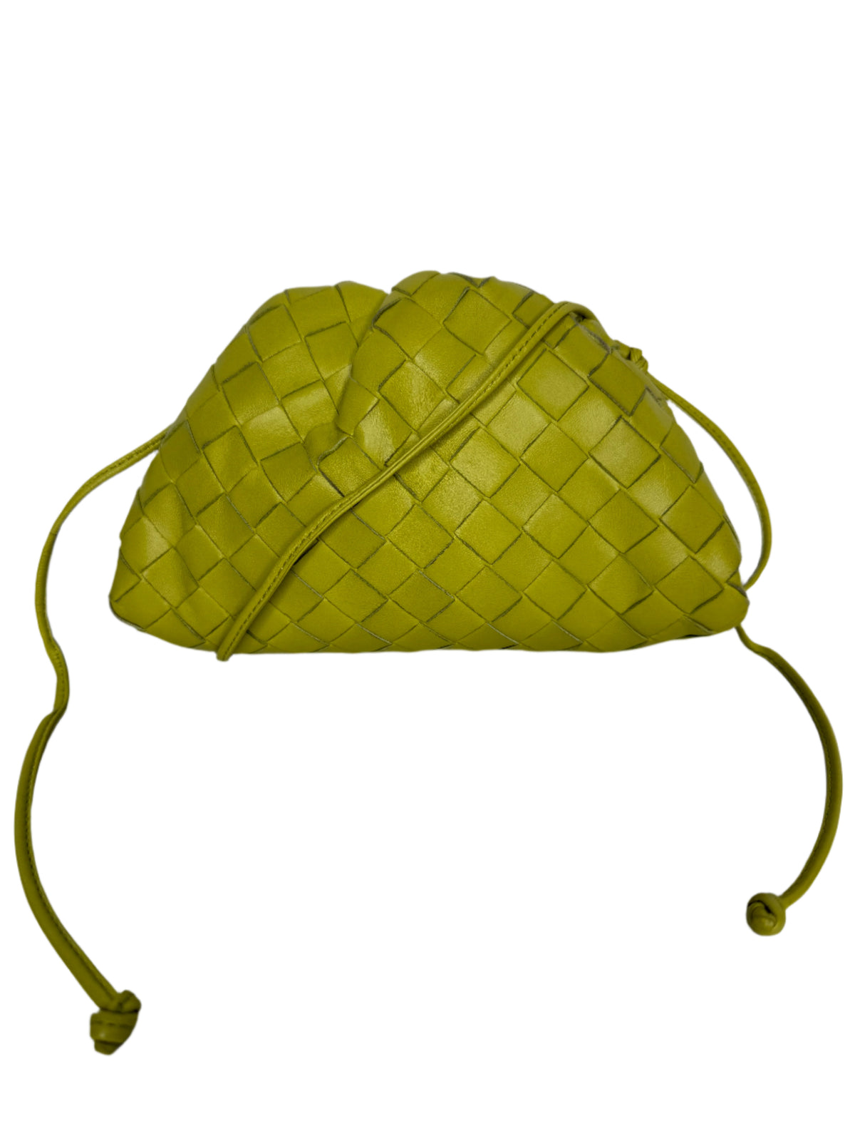 Bottega Veneta The Pouch Mini Intrecciato Kiwi Leather Clutch Bag