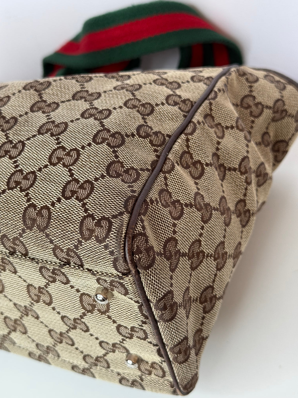 Gucci GG Monogram Pop Tote Web Sherry Line