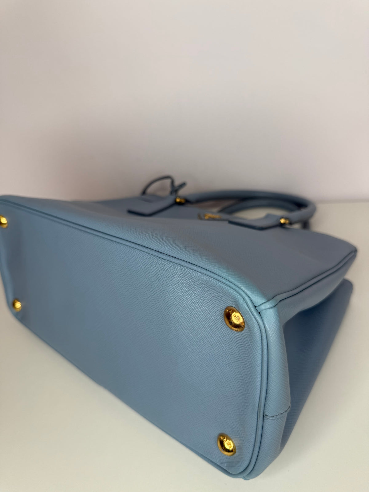 Prada Saffiano Medium Galleria Double Zip Tote Baby Blue