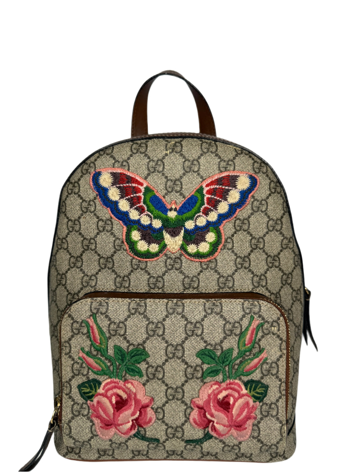 Gucci Limited Edition GG Supreme Butterfly Embroidered Small Backpack