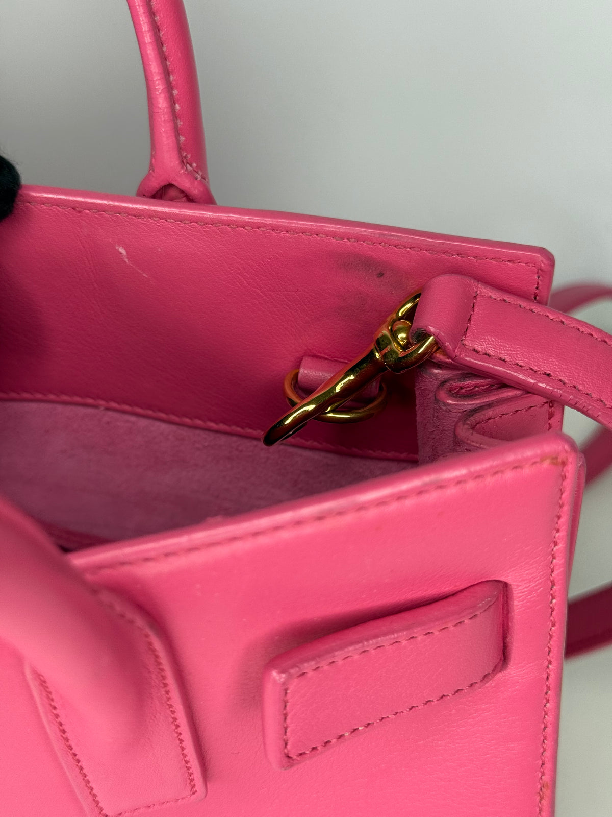 Saint Laurent Nano Sac de Jour Pink Smooth Calfskin Leather