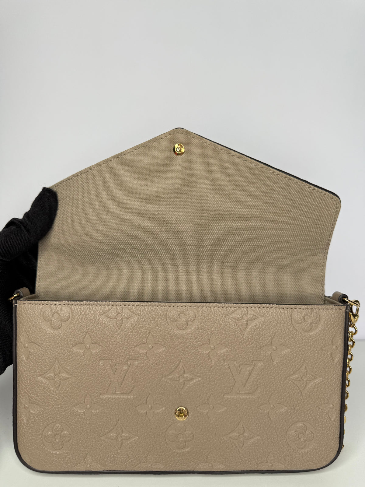 Louis Vuitton Félicie Pochette Monogram Empreinte Leather Tourterelle