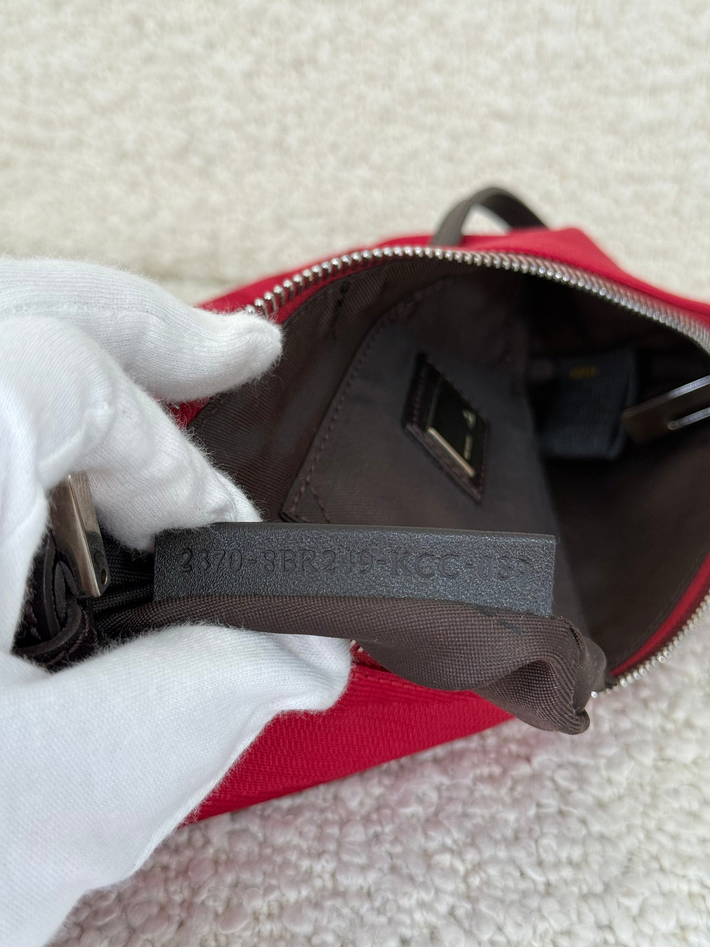 Fendi Red Printed Canvas Pochette