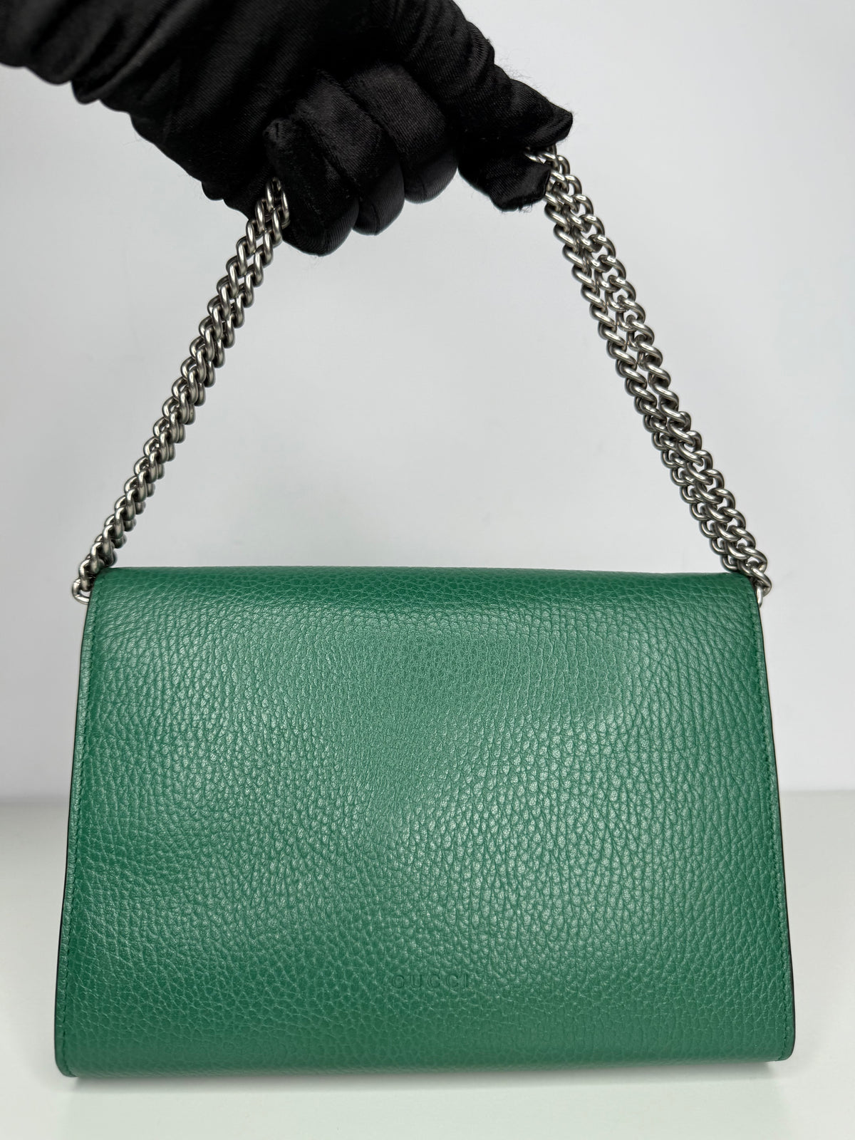Gucci Emerald Green Leather Dionysus Wallet On Chain