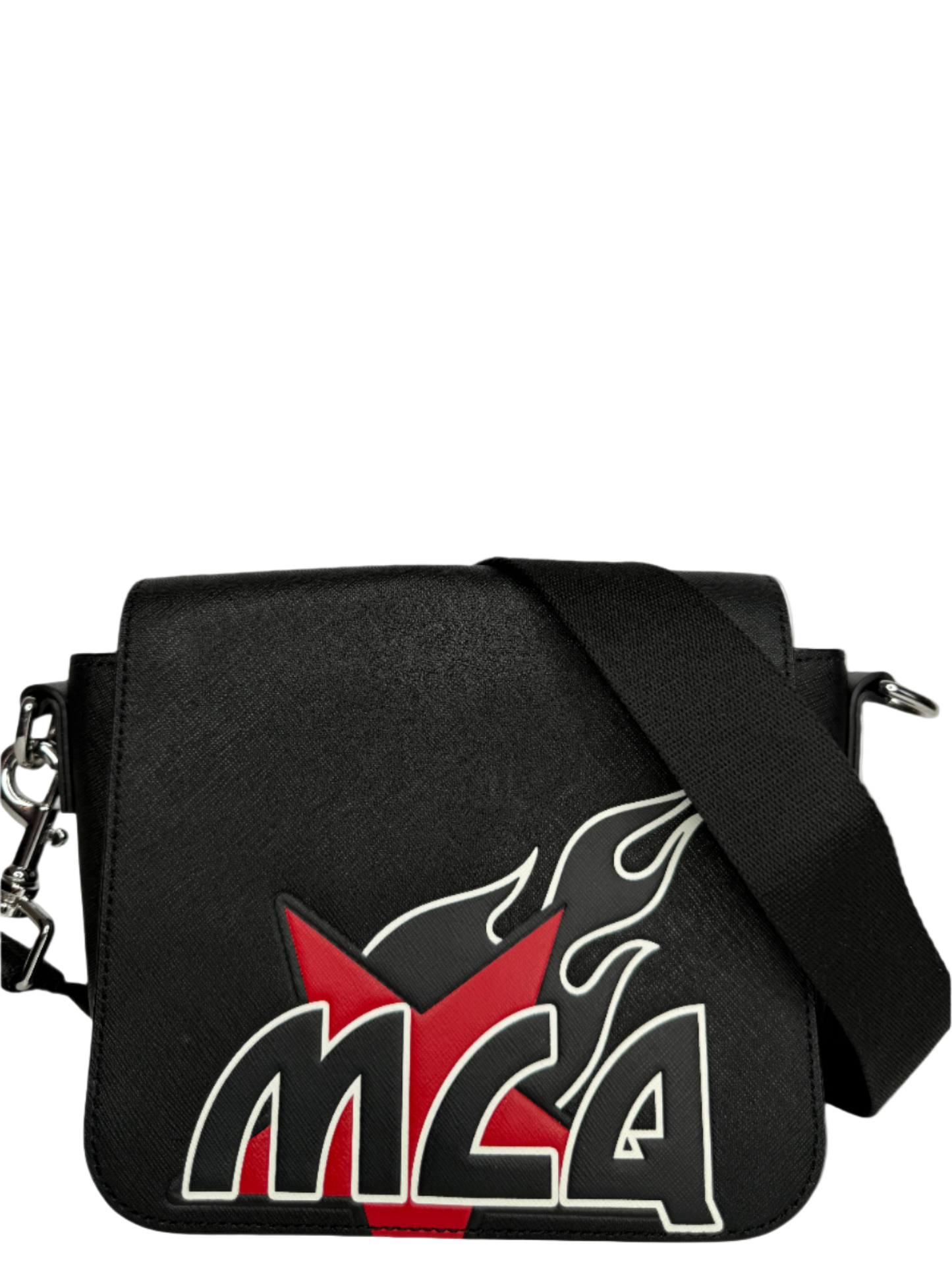 Alexander McQueen Black Leather Motel Crossbody Bag