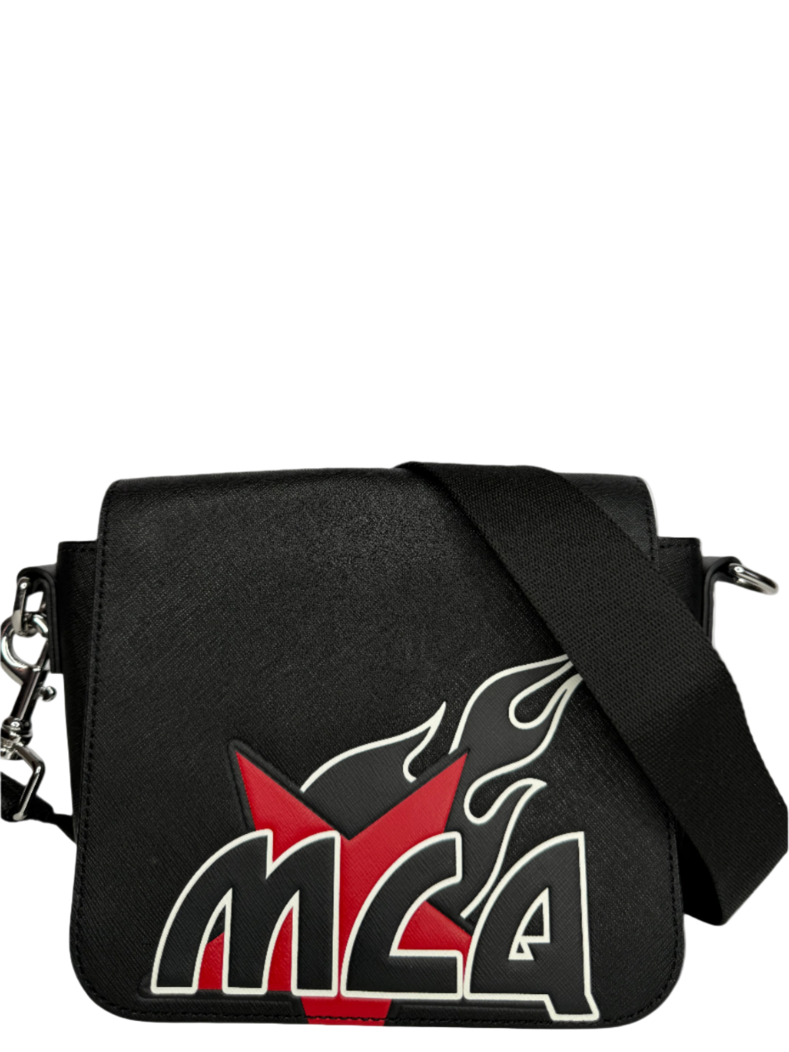 Alexander McQueen Black Leather Motel Crossbody Bag