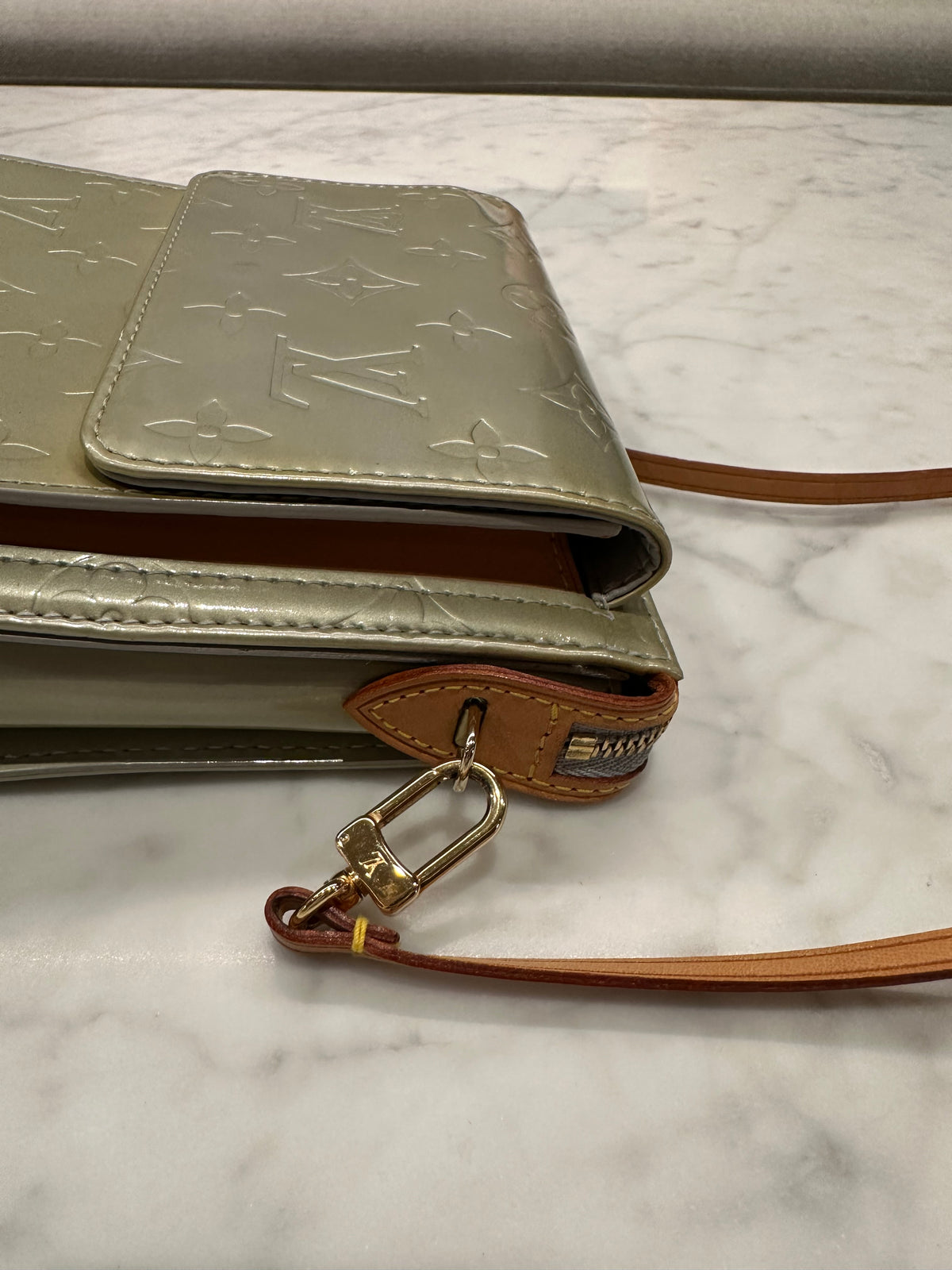 Louis Vuitton Silver Monogram Vernis Mott Bag