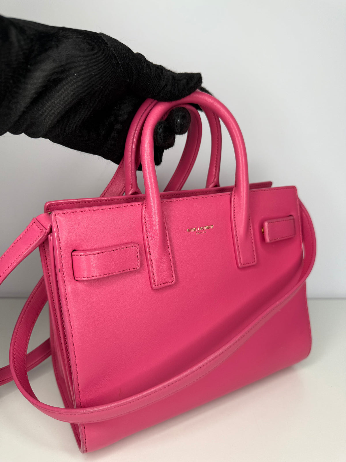 Saint Laurent Nano Sac de Jour Pink Smooth Calfskin Leather