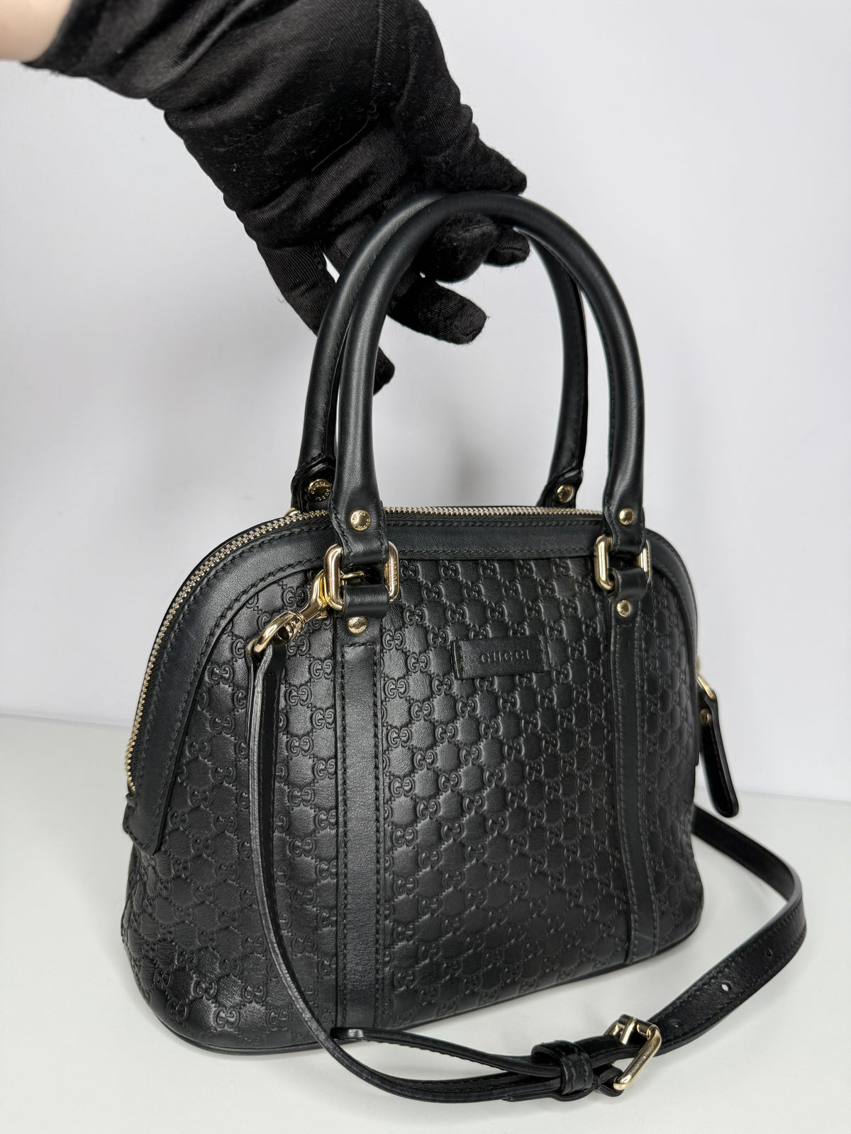 Gucci Black Microguccissima Leather Mini Dome Bag