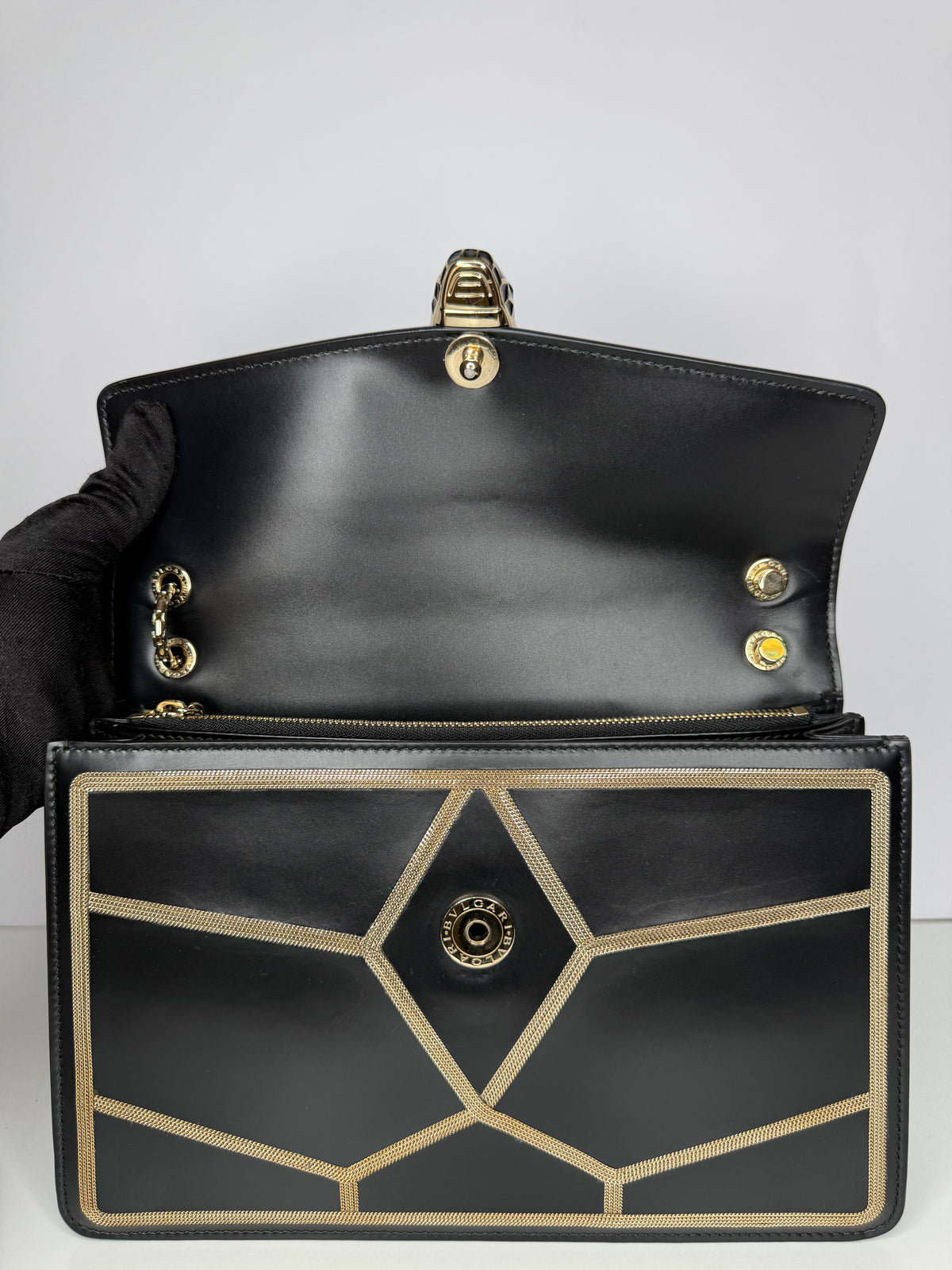 Bvlgari Glam Rebel Serpenti Forever Black Shoulder Bag