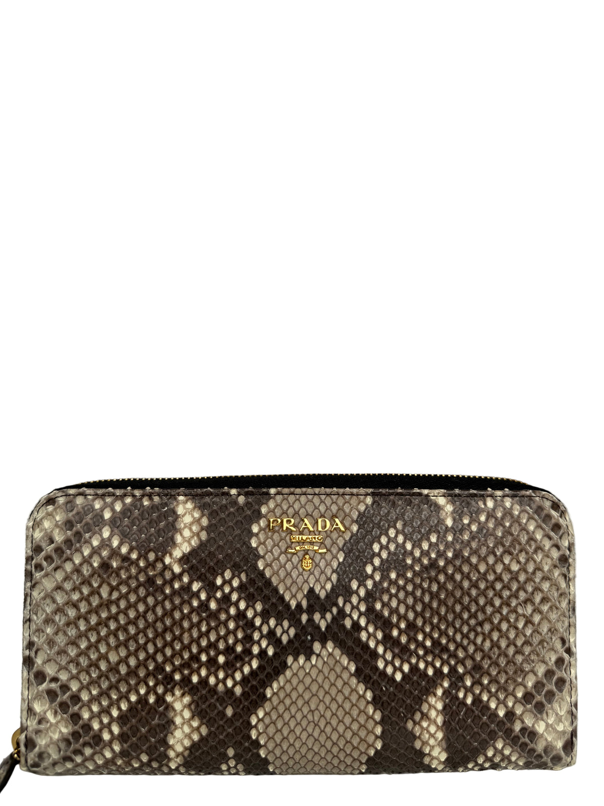 Prada Beige Python Leather Continental Wallet