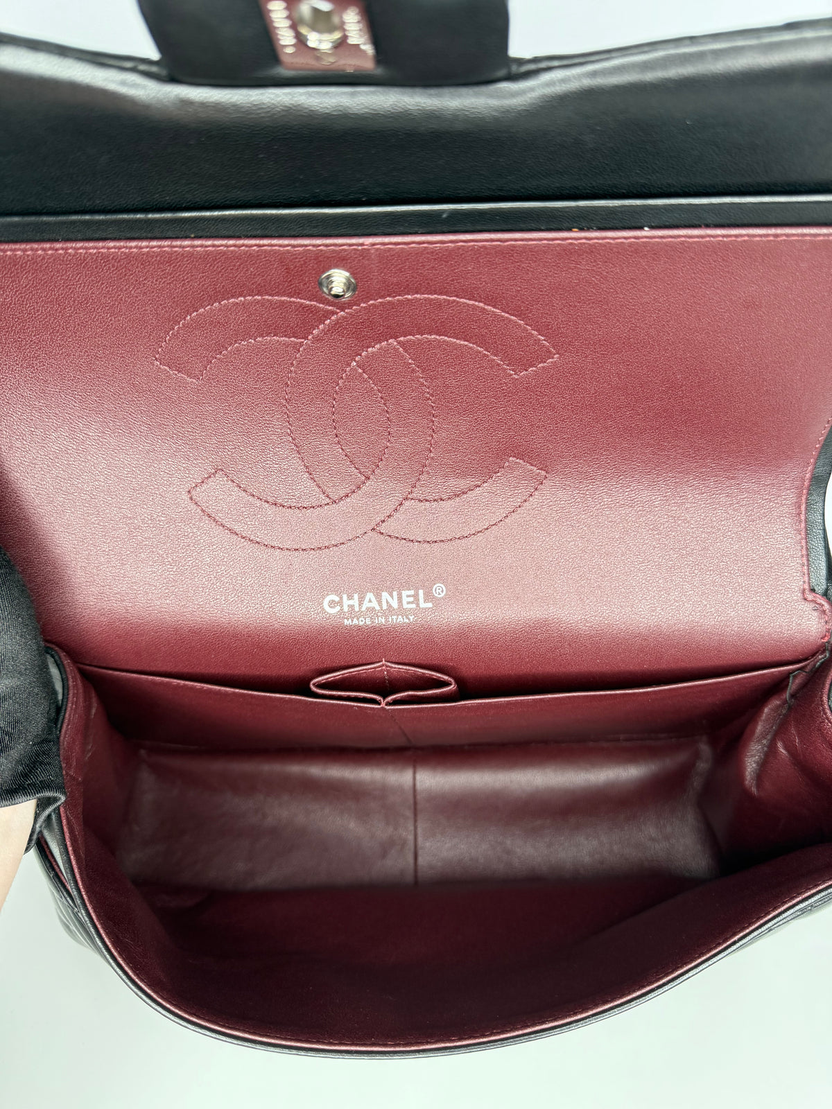 Chanel Classic Jumbo Double Flap Black Lambskin Shoulder Bag