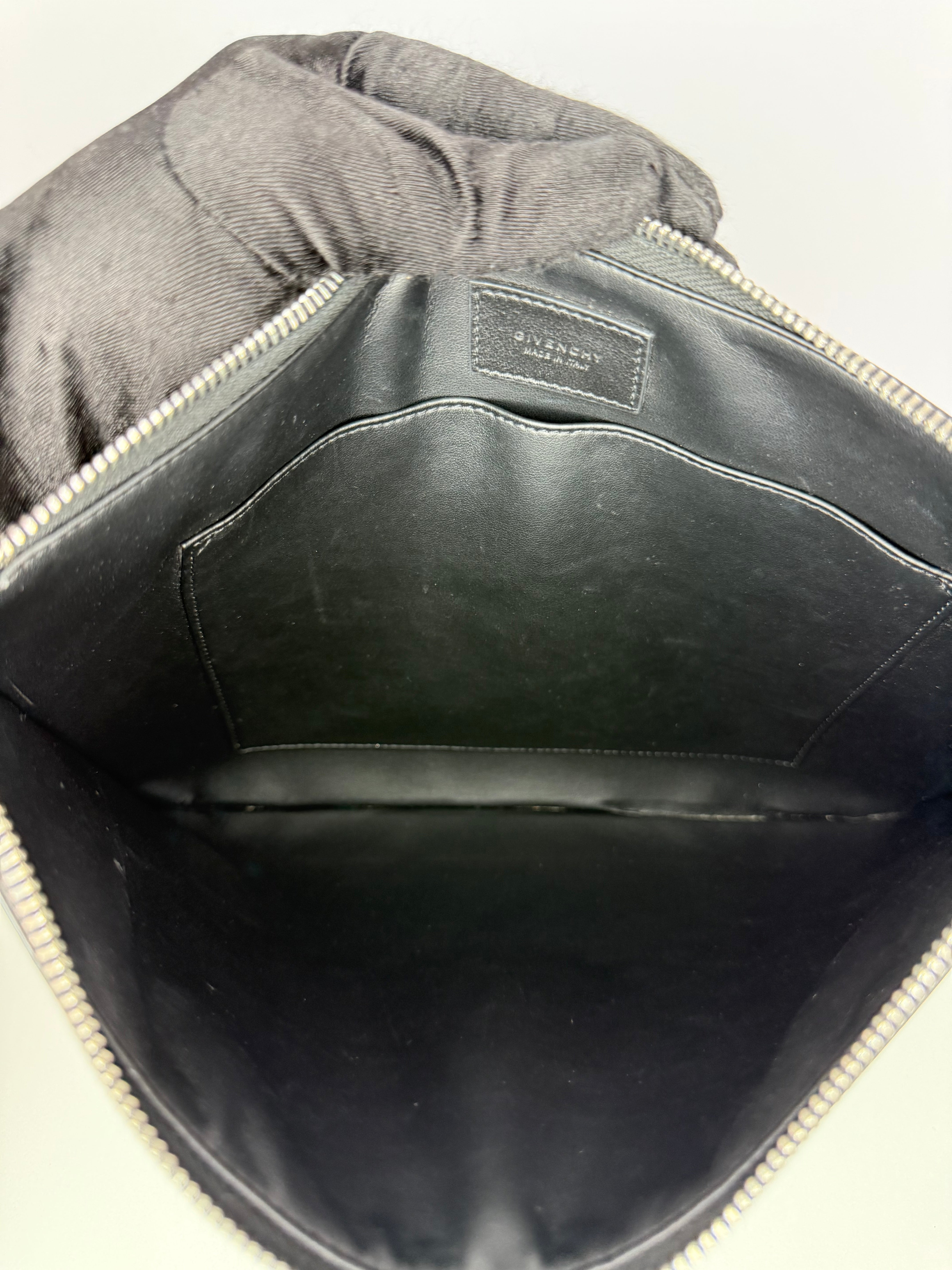 Givenchy Black Leather Studded Zip Pouch