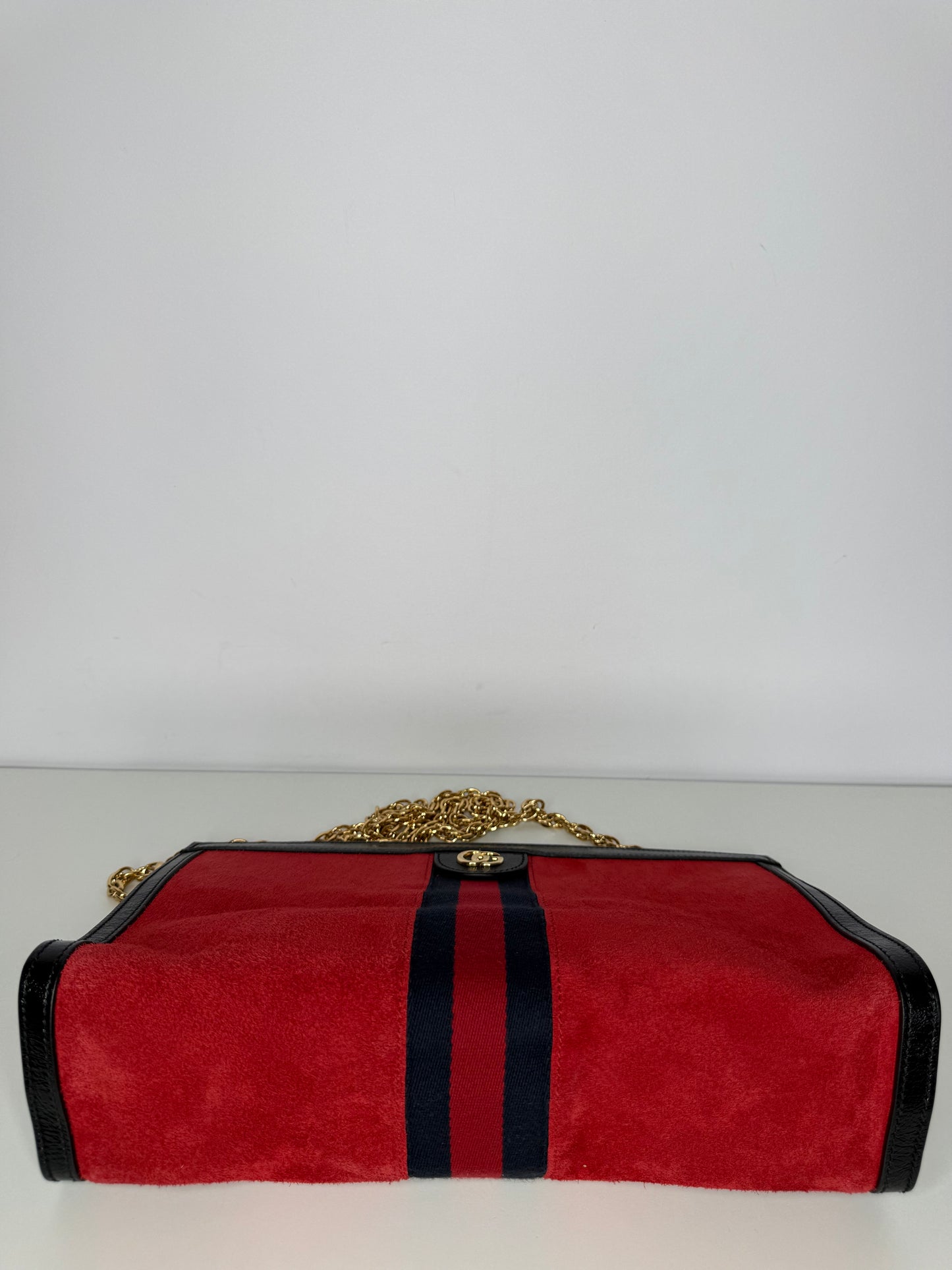 Gucci Ophidia Medium Red Suede Chain Crossbody Bag