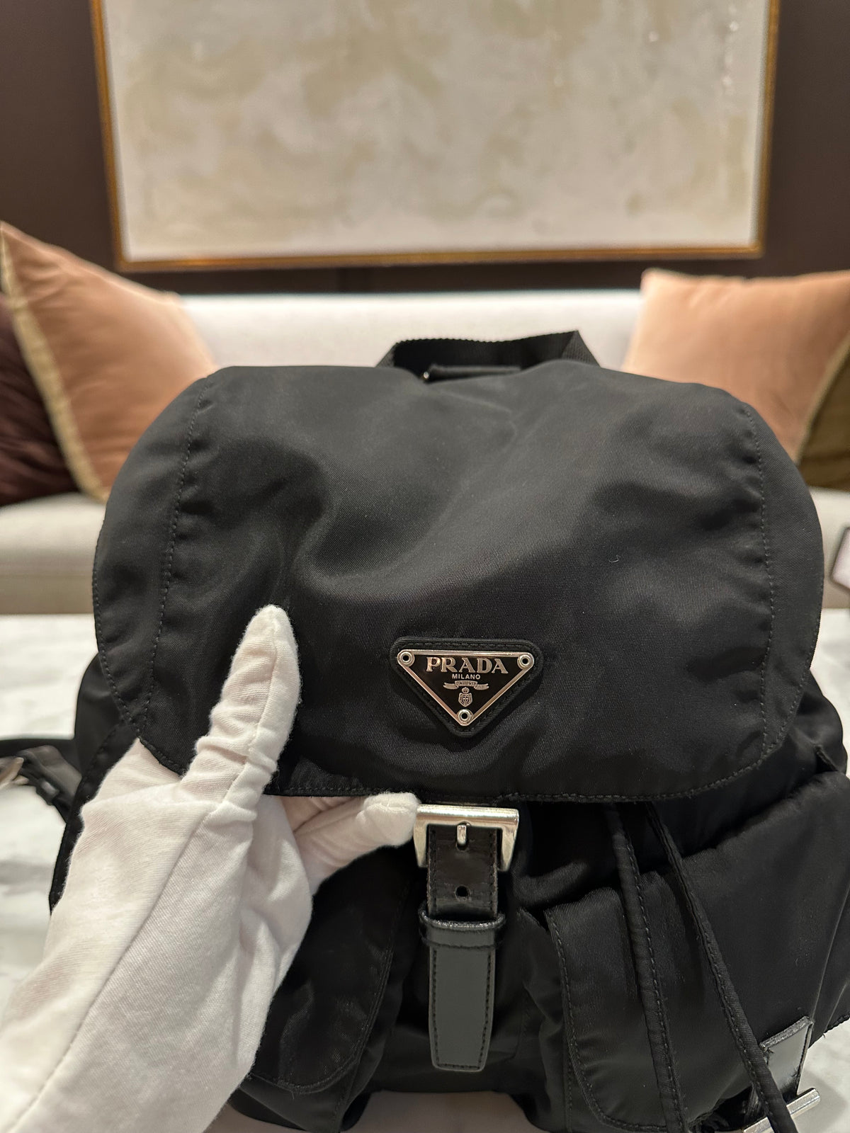 Prada Black Nylon Backpack