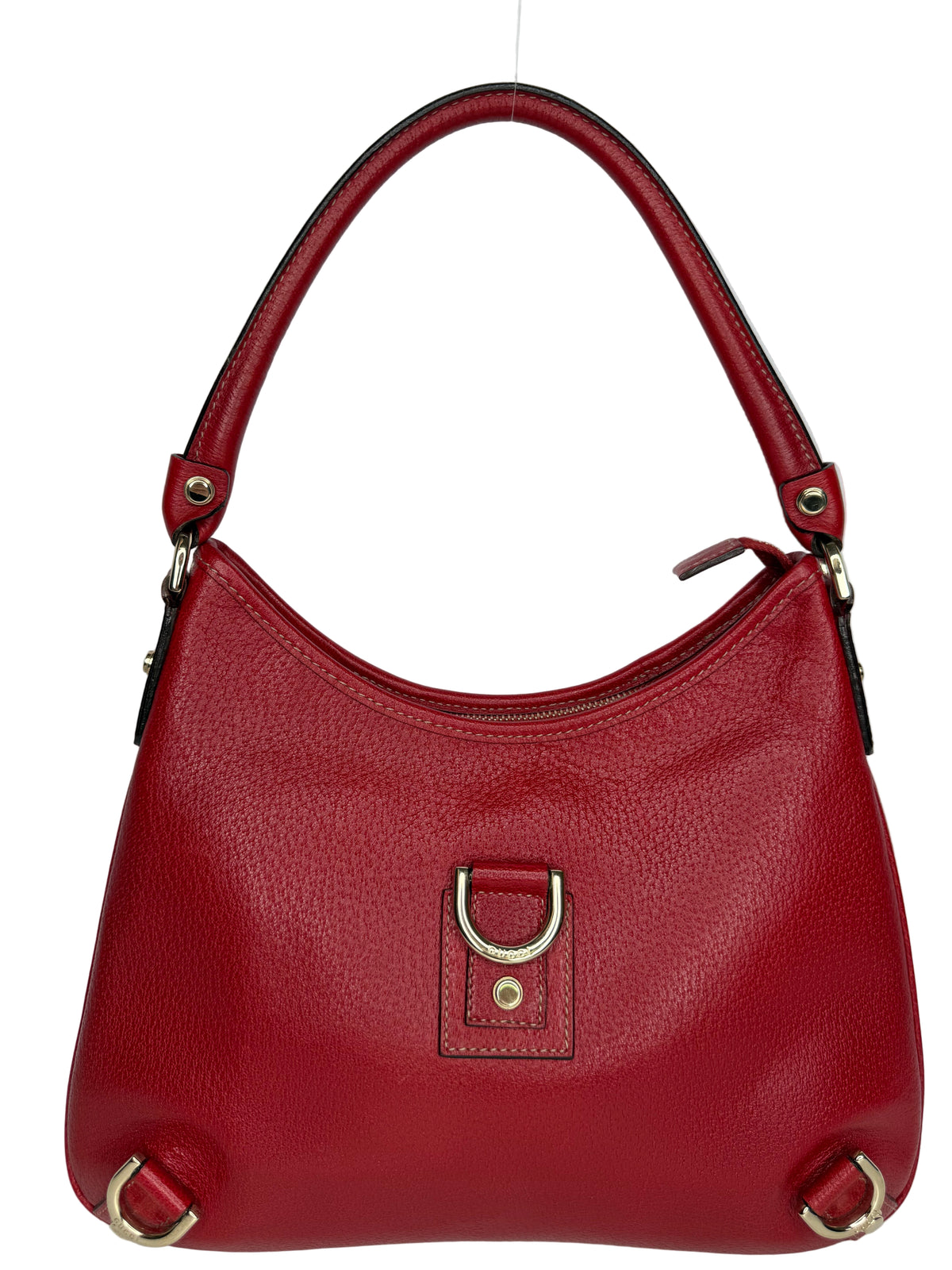 Gucci Red Leather Abbey D Ring Hobo Bag