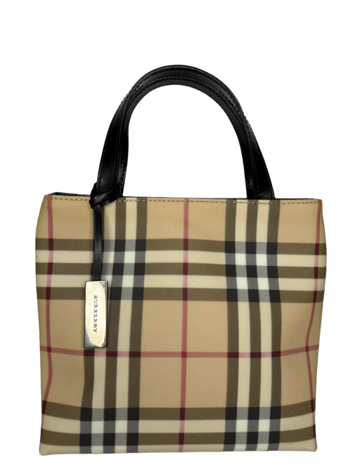 Burberry Nova Check Mini Tote Bag PVC Leather