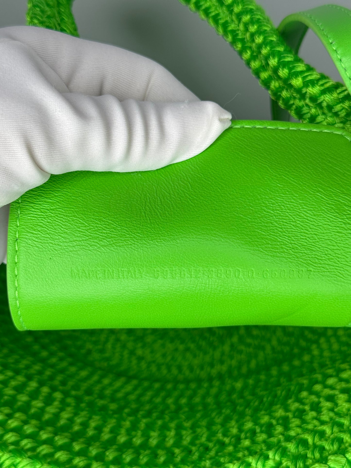 Balenciaga Small Ibiza Woven Nylon Basket Bag Green