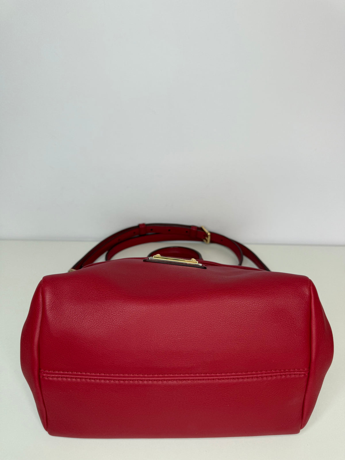 Dolce Gabbana Red Soft Leather Medium Sicily Bag